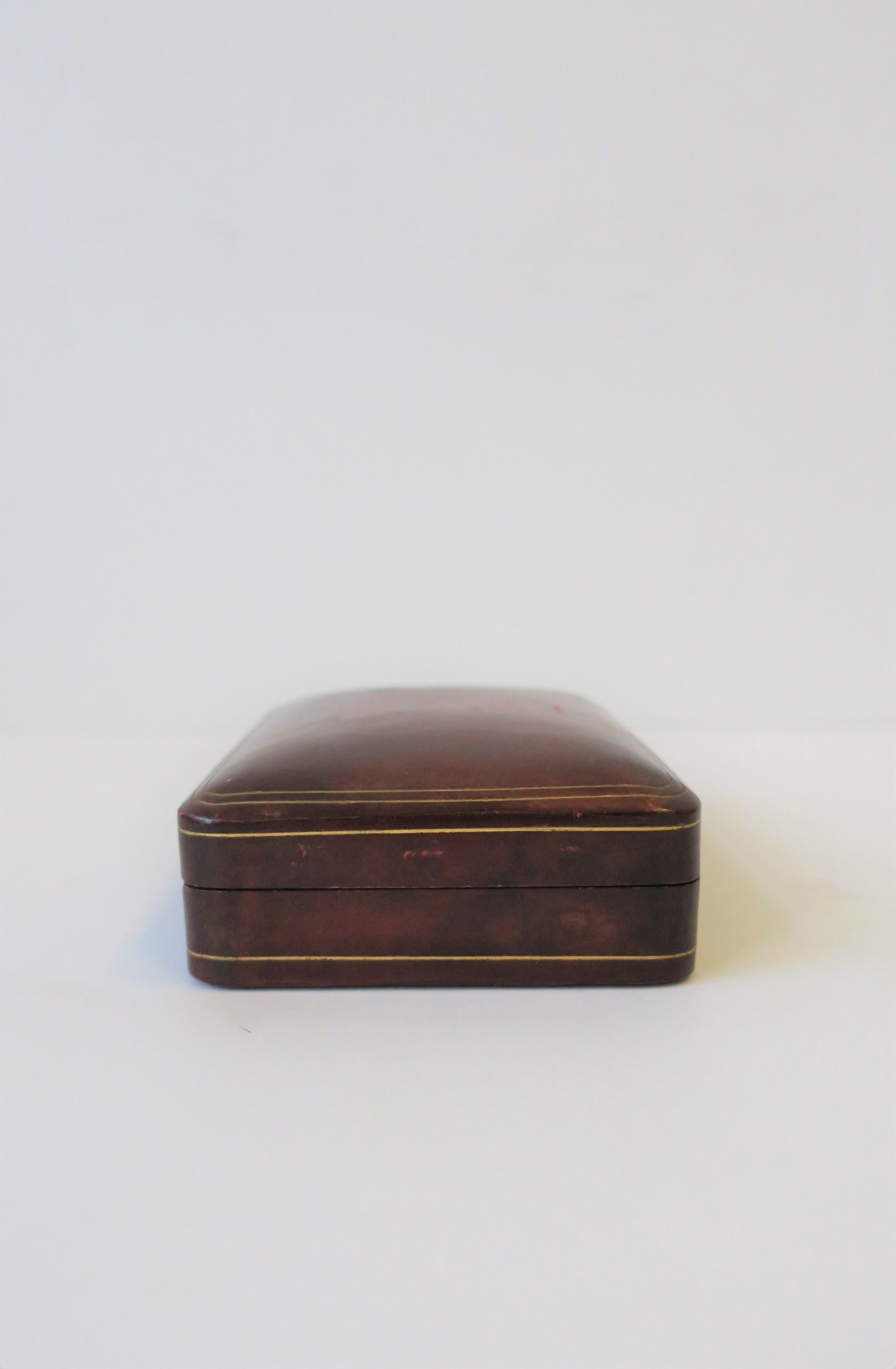Italian Ox Blood Vintage Leather Box 1