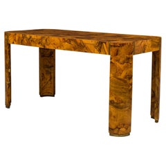 Italian Oyster Burl "Radius" Form Writing Desk