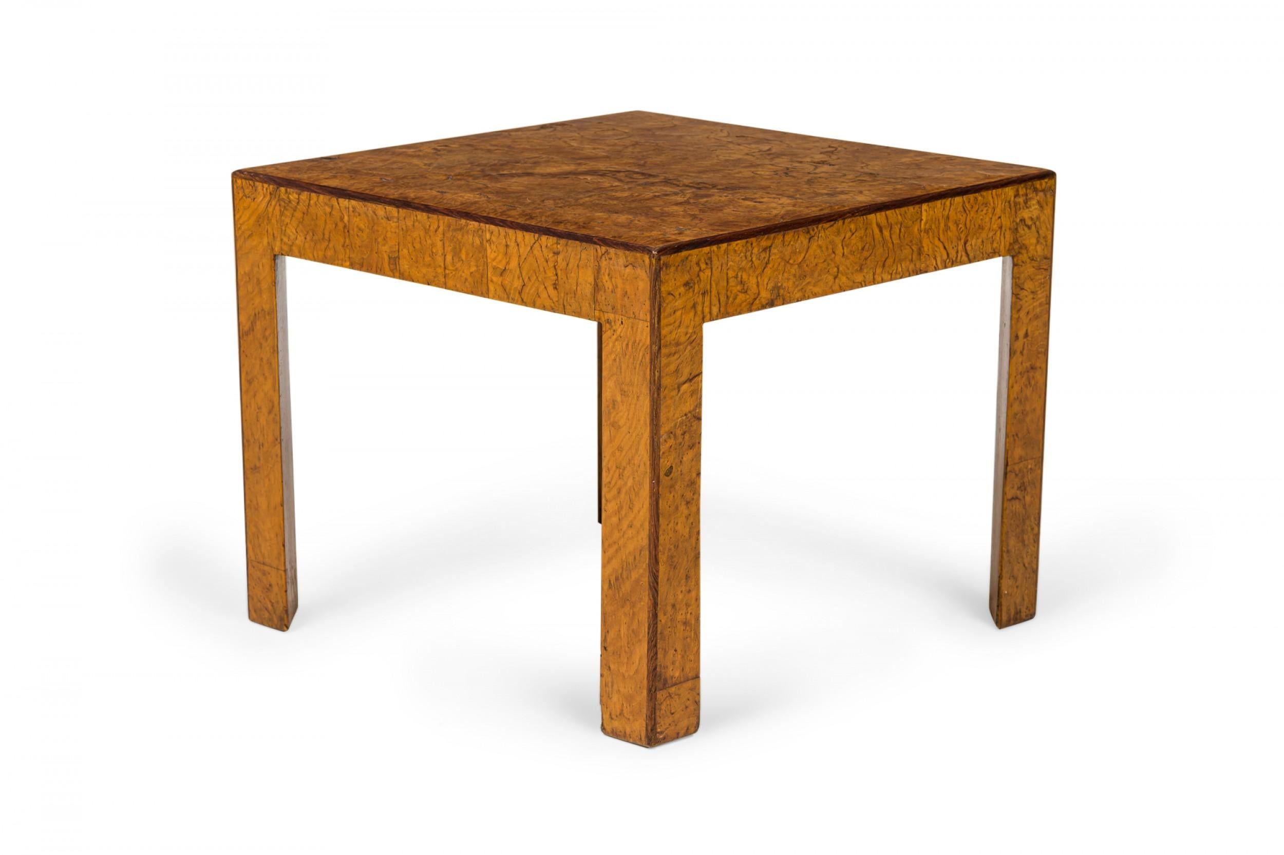 Italian Oyster Burl Square End / Side Table In Good Condition For Sale In New York, NY