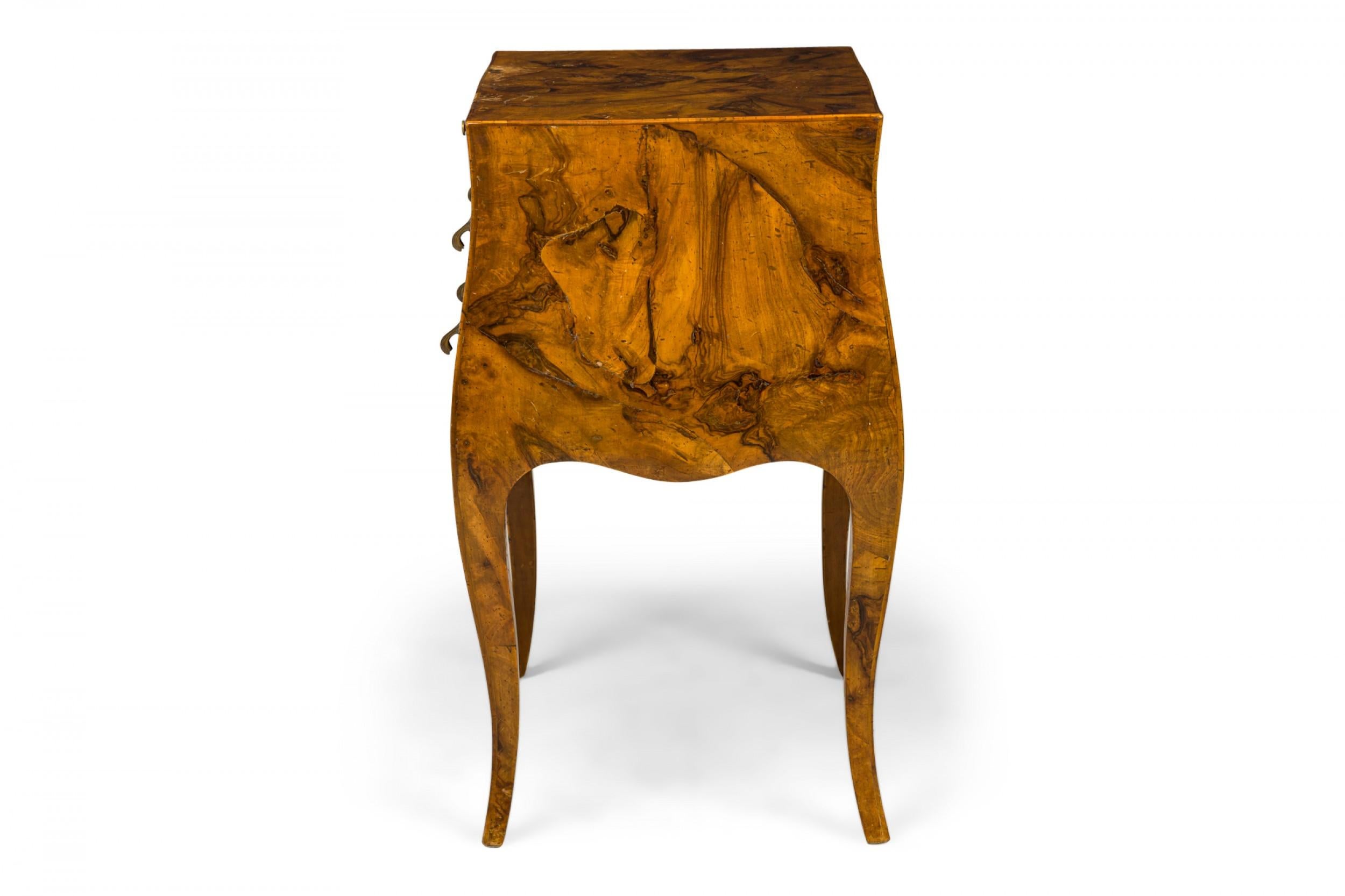 Italian Oyster Burl Two Drawer Small Chest / Side Table In Good Condition For Sale In New York, NY