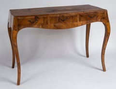 Italian Oyster Burlwood Console Table, 20th Century