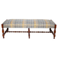 Antique Italian Padded Old Bench
