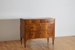 Italian, Padova, Neoclassic Period Walnut Veneered 4-Drawer Commode, Late 18thc.