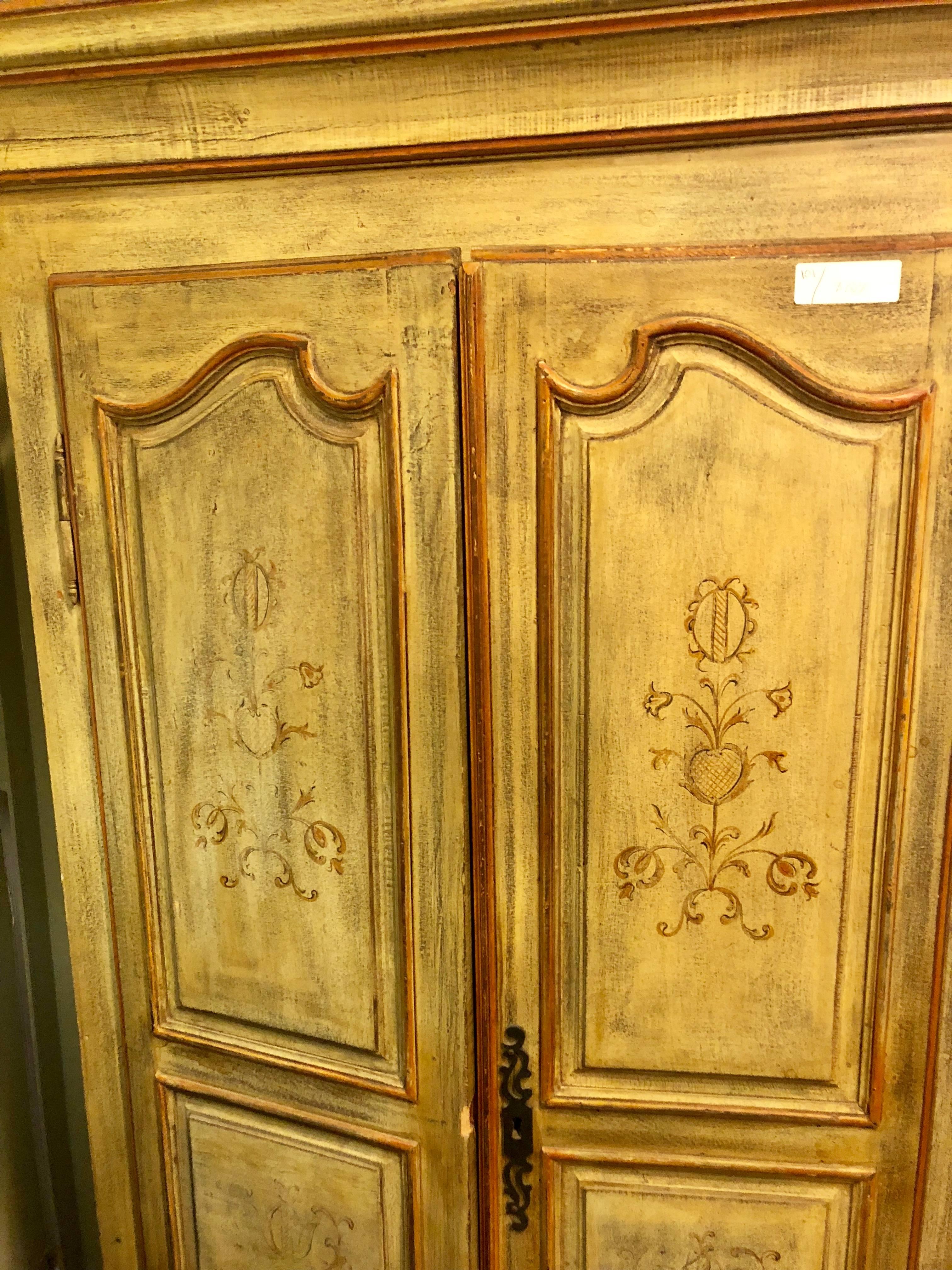 20th Century Italian Paint Decorated Cabinet or Wardrobe