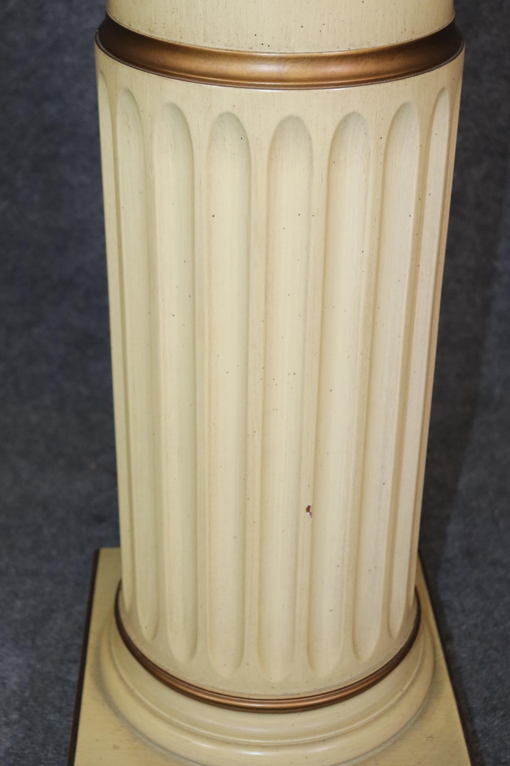 Unknown Italian Paint Decorated Stop-Fluted Pedestal with Marble Top For Sale