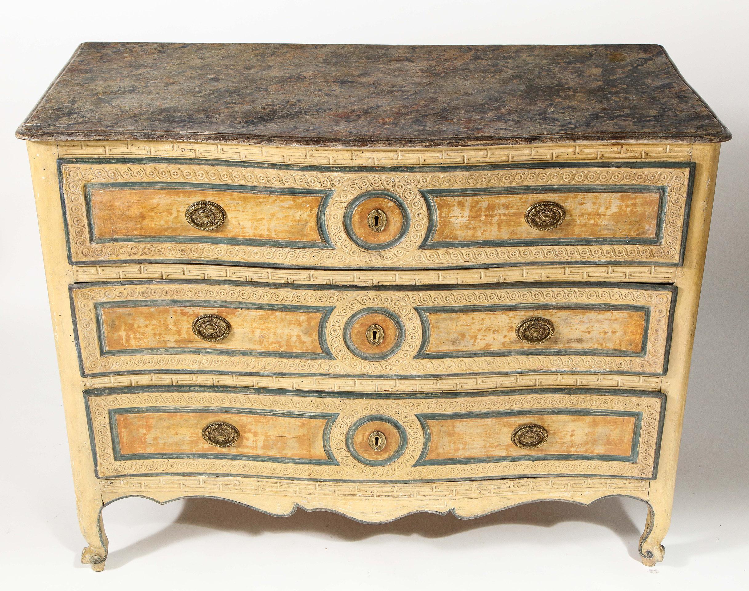 Italian Painted 3-Drawer Commode In Good Condition In New York, NY