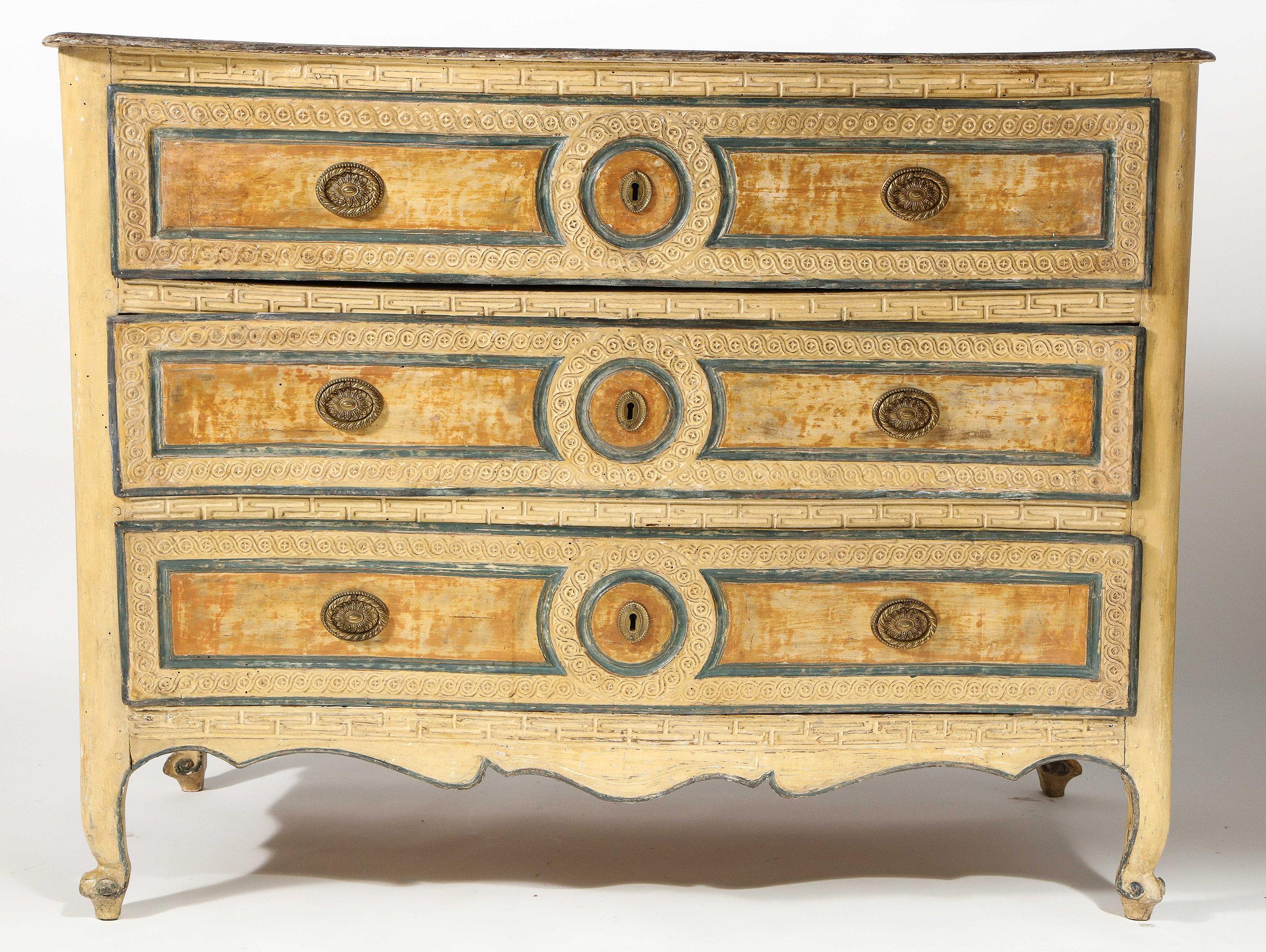 Mid-18th Century Italian Painted 3-Drawer Commode