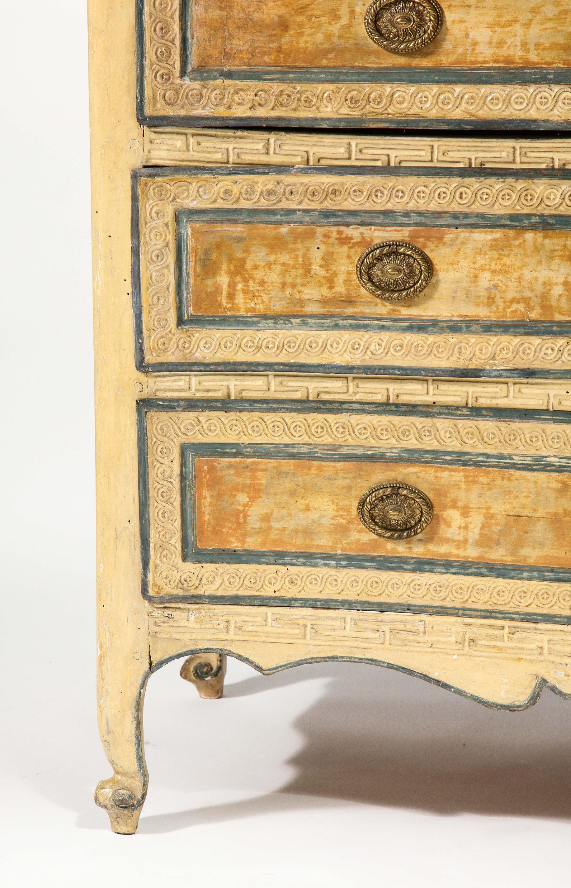 Italian Painted 3-Drawer Commode 4