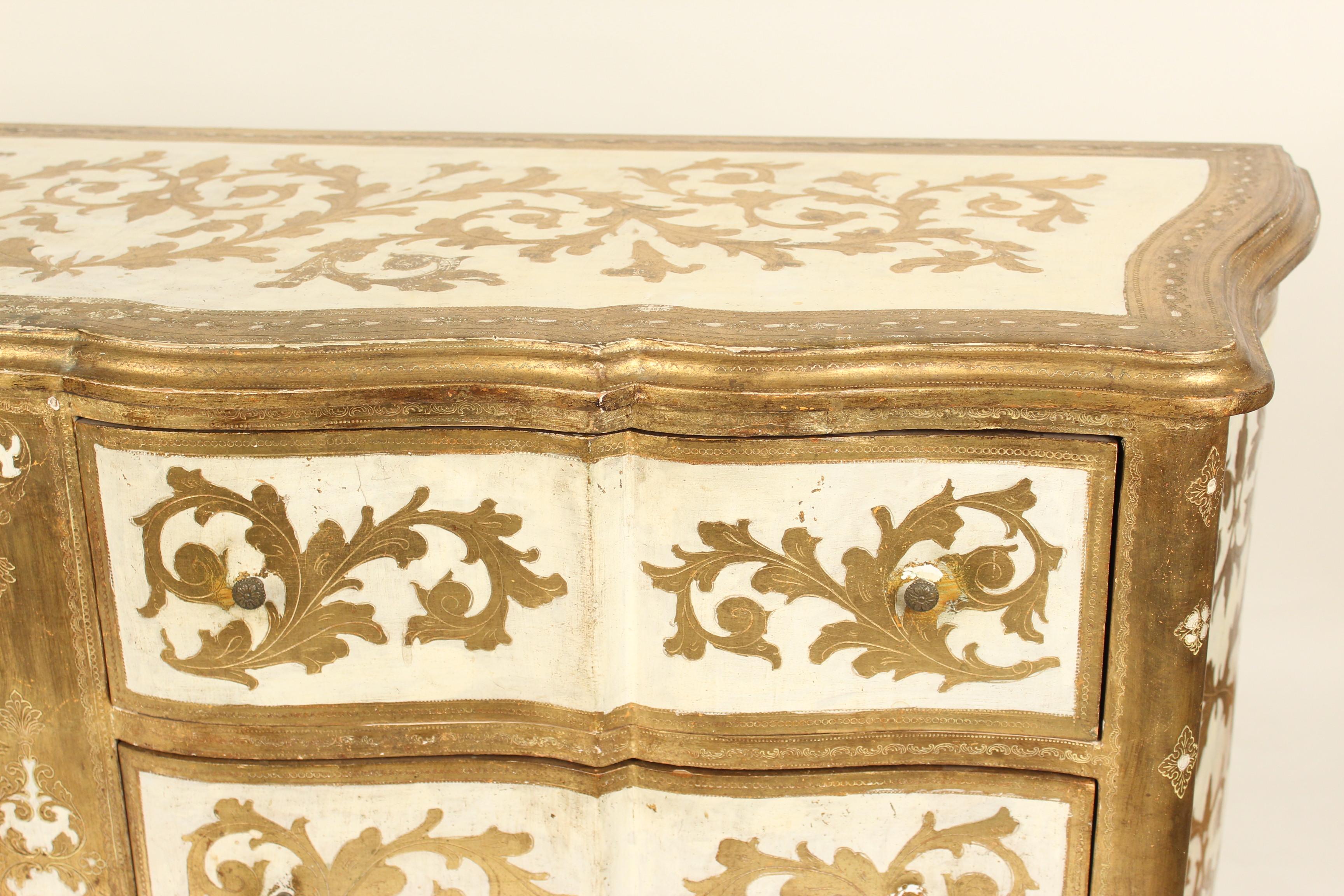 Italian Painted and Gilt Decorated Louis XV Style Dresser / Chest 1