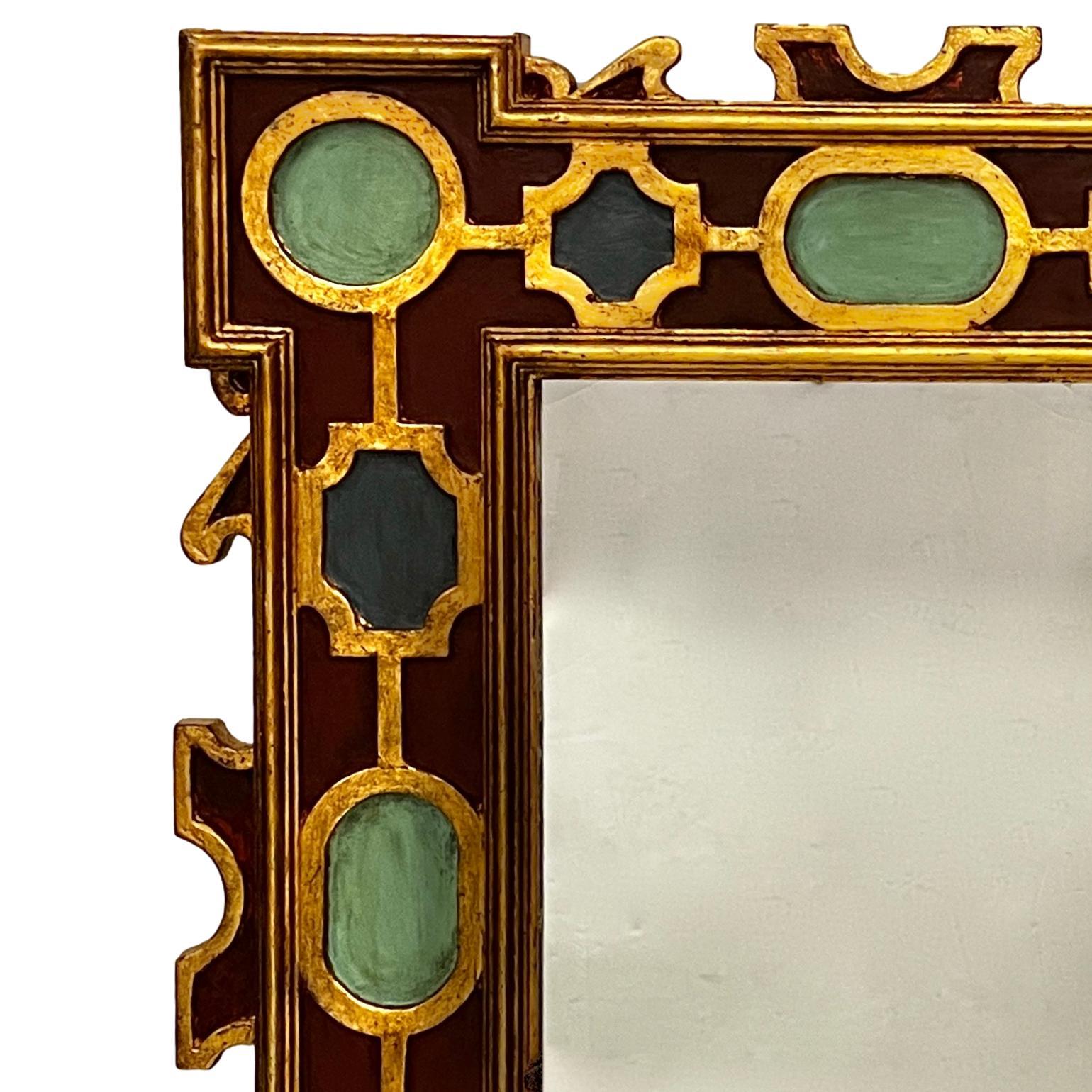 Italian Painted and Gilt Mirror In Good Condition For Sale In New York, NY