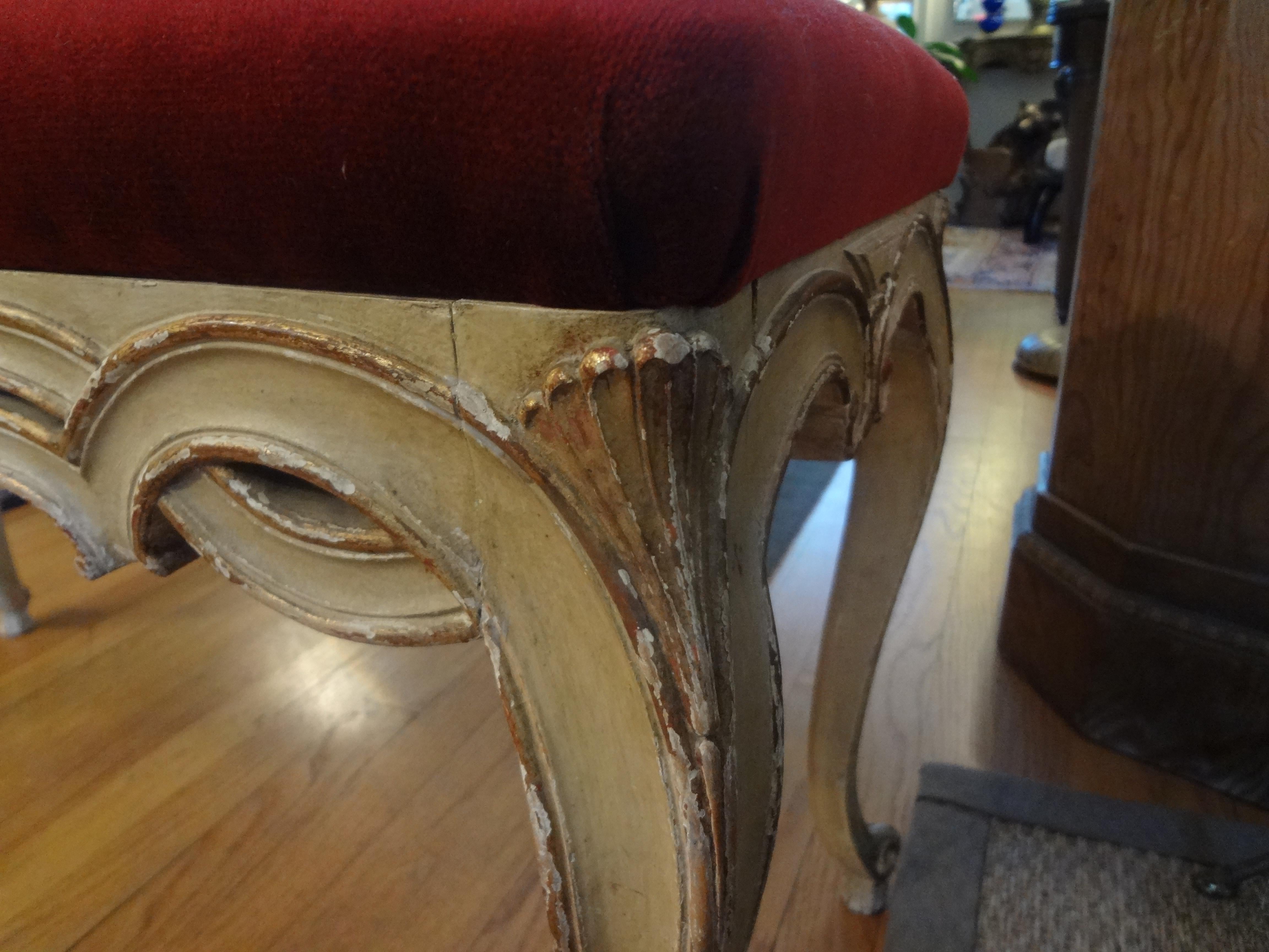 Italian Painted and Giltwood Bench, circa 1920 1