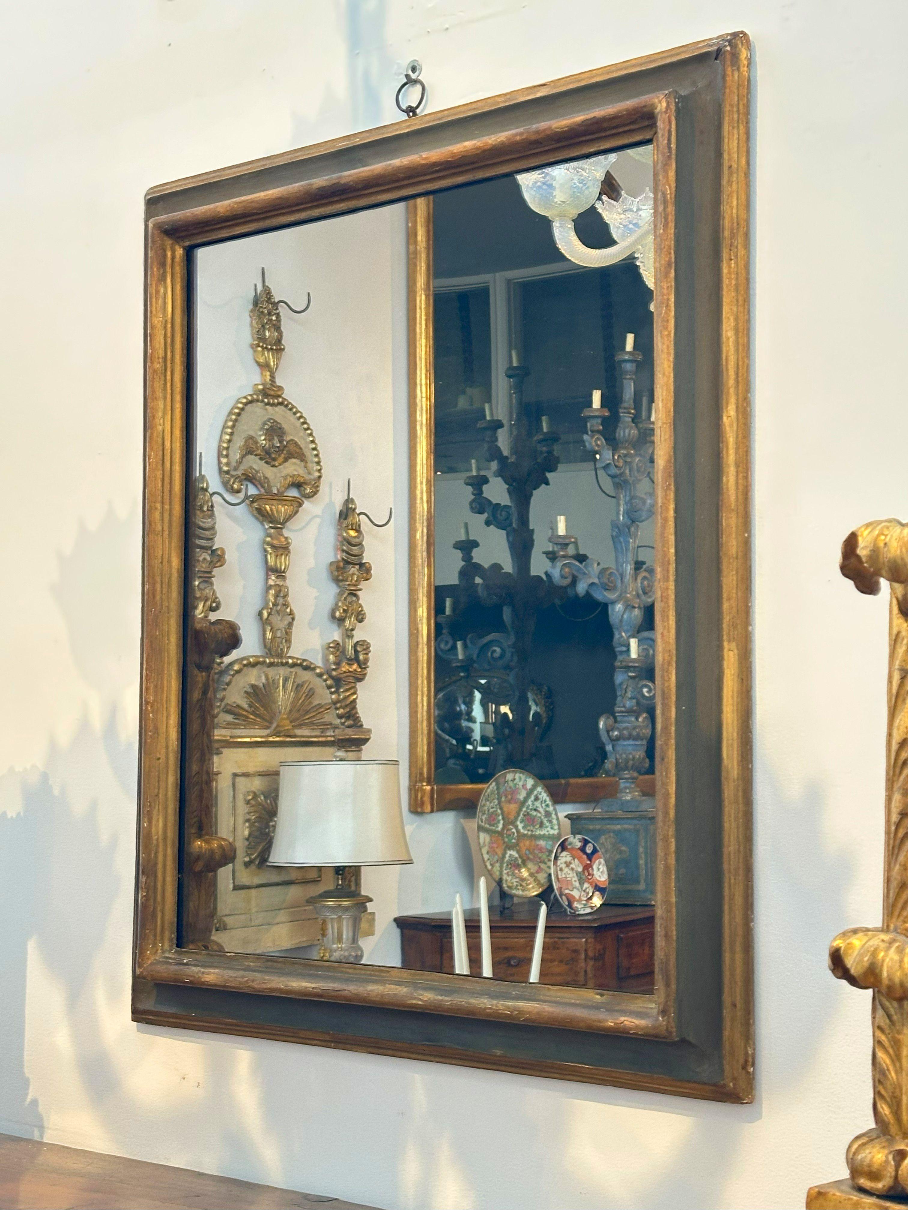Specchio italiano dipinto e in legno dorato - CIRCA 1700 in vendita 4
