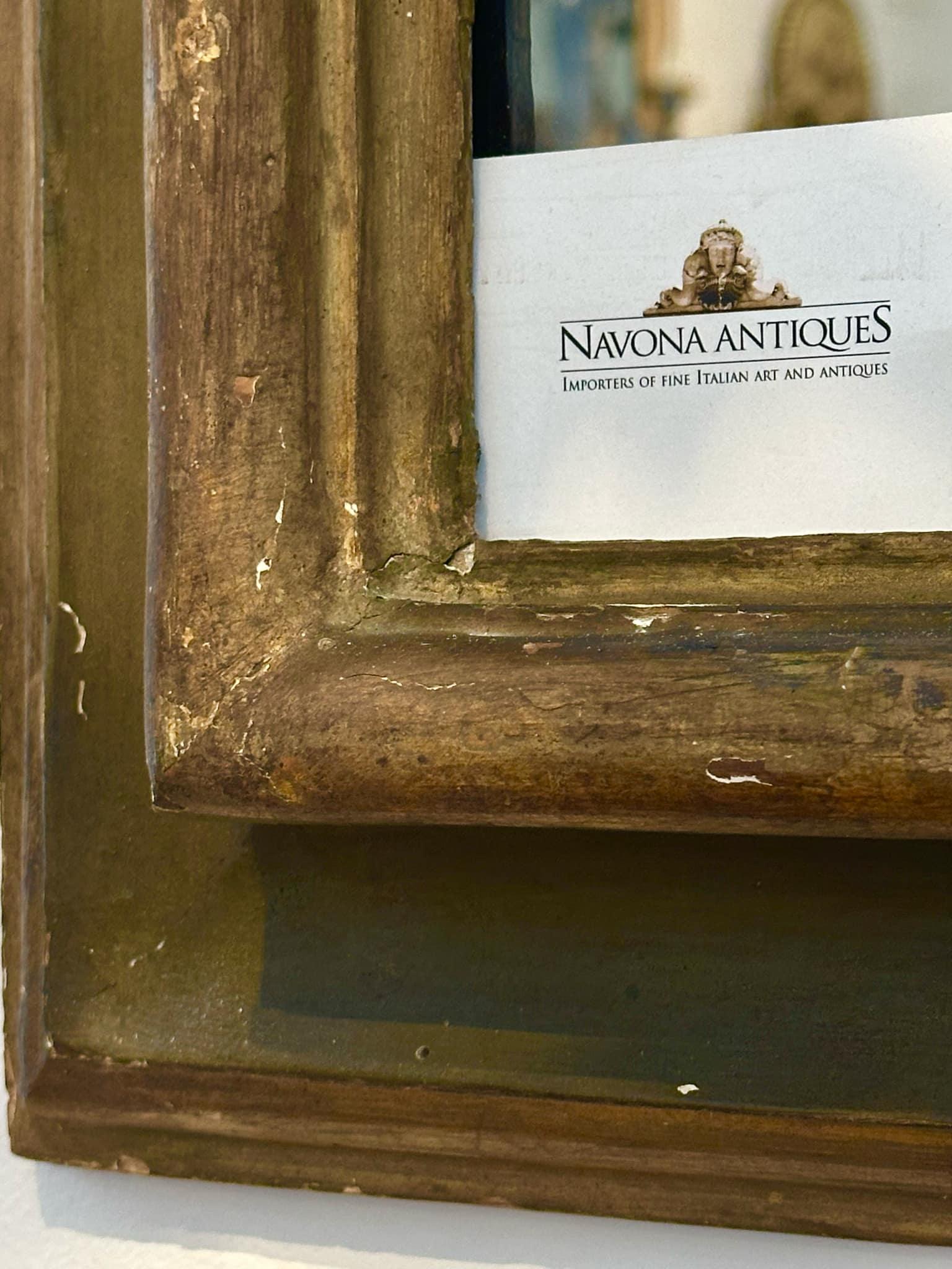 Specchio italiano dipinto e in legno dorato - CIRCA 1700 in vendita 6