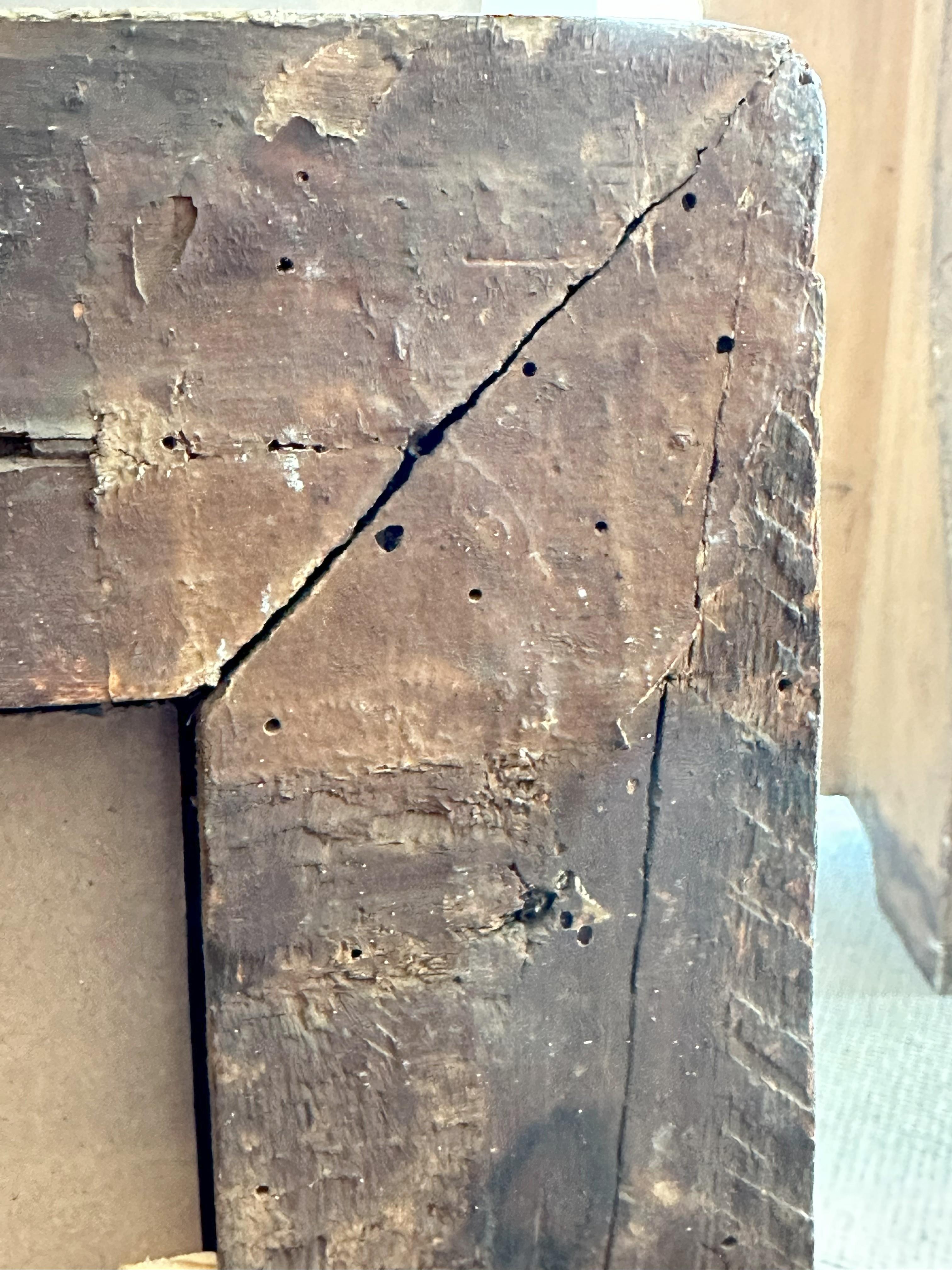 Specchio italiano dipinto e in legno dorato - CIRCA 1700 in vendita 3