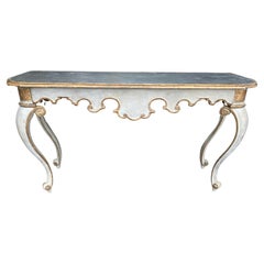 Italian Painted and Gold Gilt Console Table