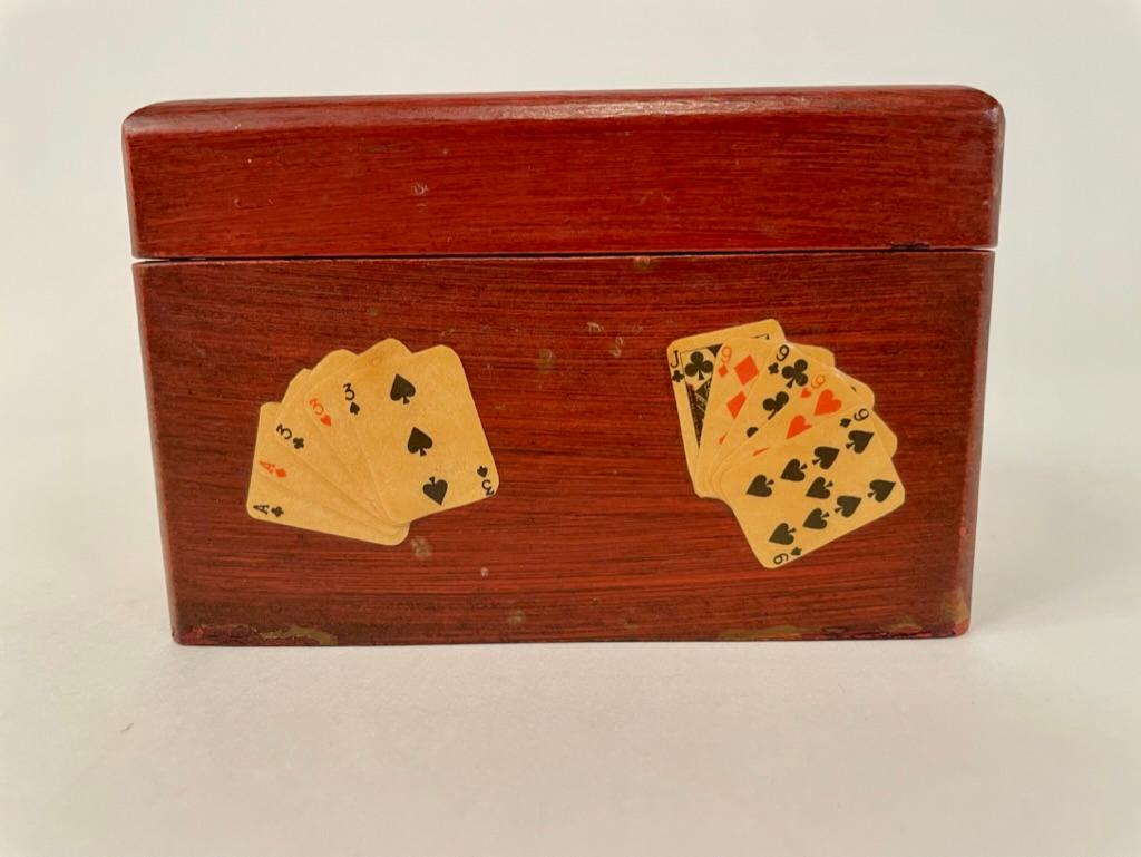 Caja de naipes italiana pintada y lacada, hacia 1900 Belle Époque en venta