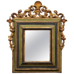Italian Painted and Parcel-Gilt Baroque Wall Mirror, Early 18th Century