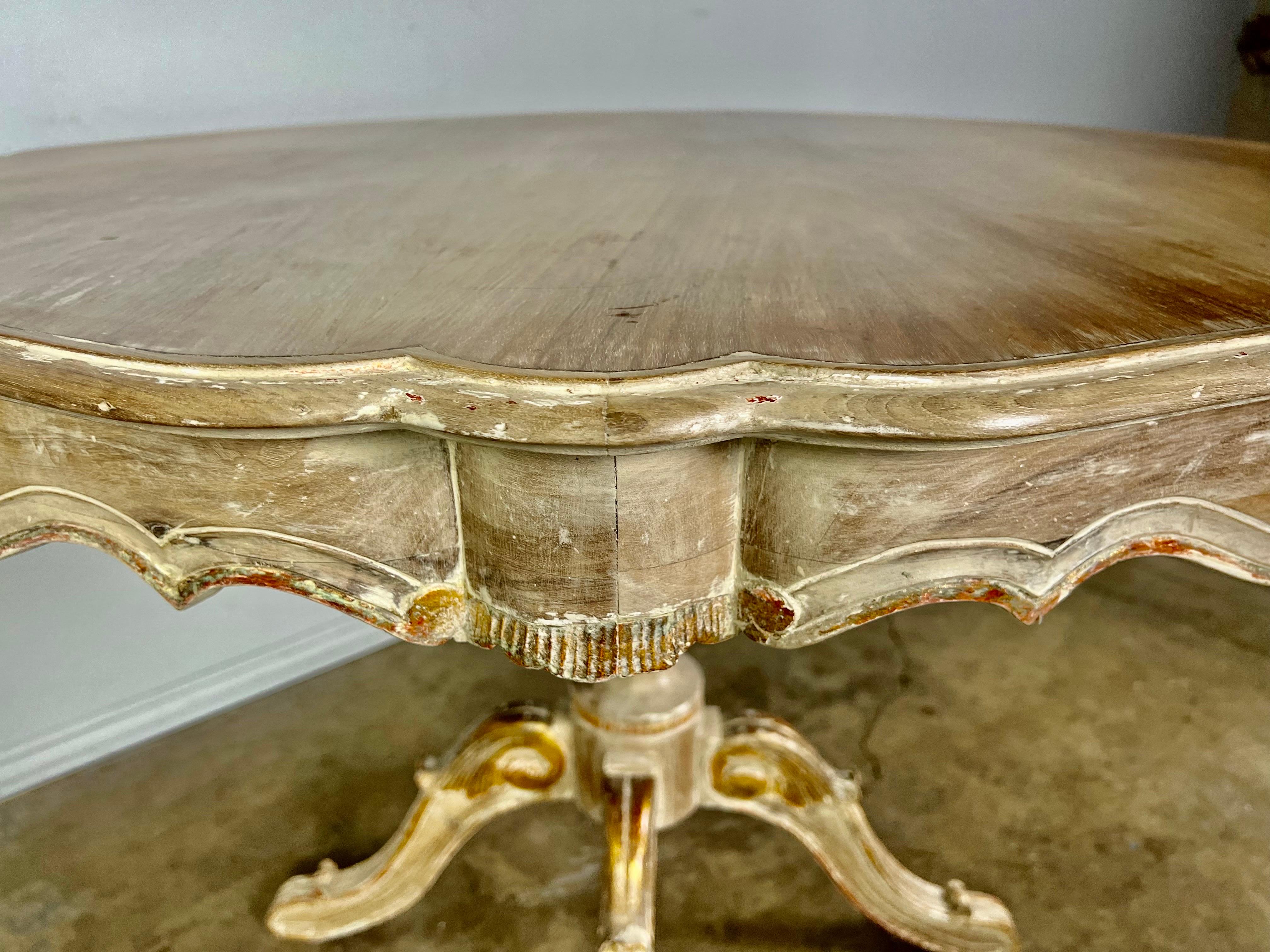 Italian Painted and Parcel Gilt Dining Table, C. 1930's 5