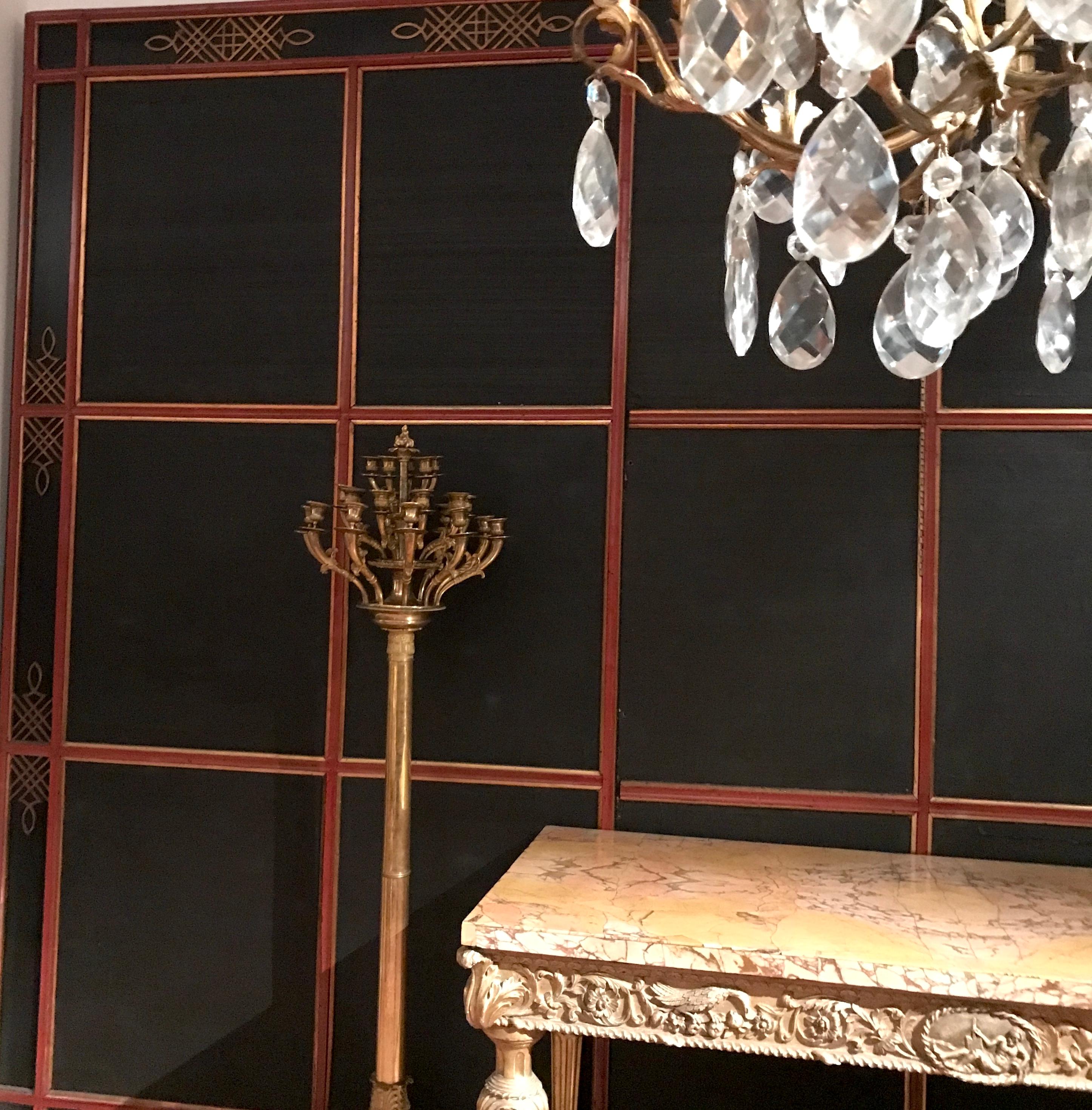 Paneles de Boiserie Japonesa Pintados y Dorados a la Parcela Italiana en venta 4