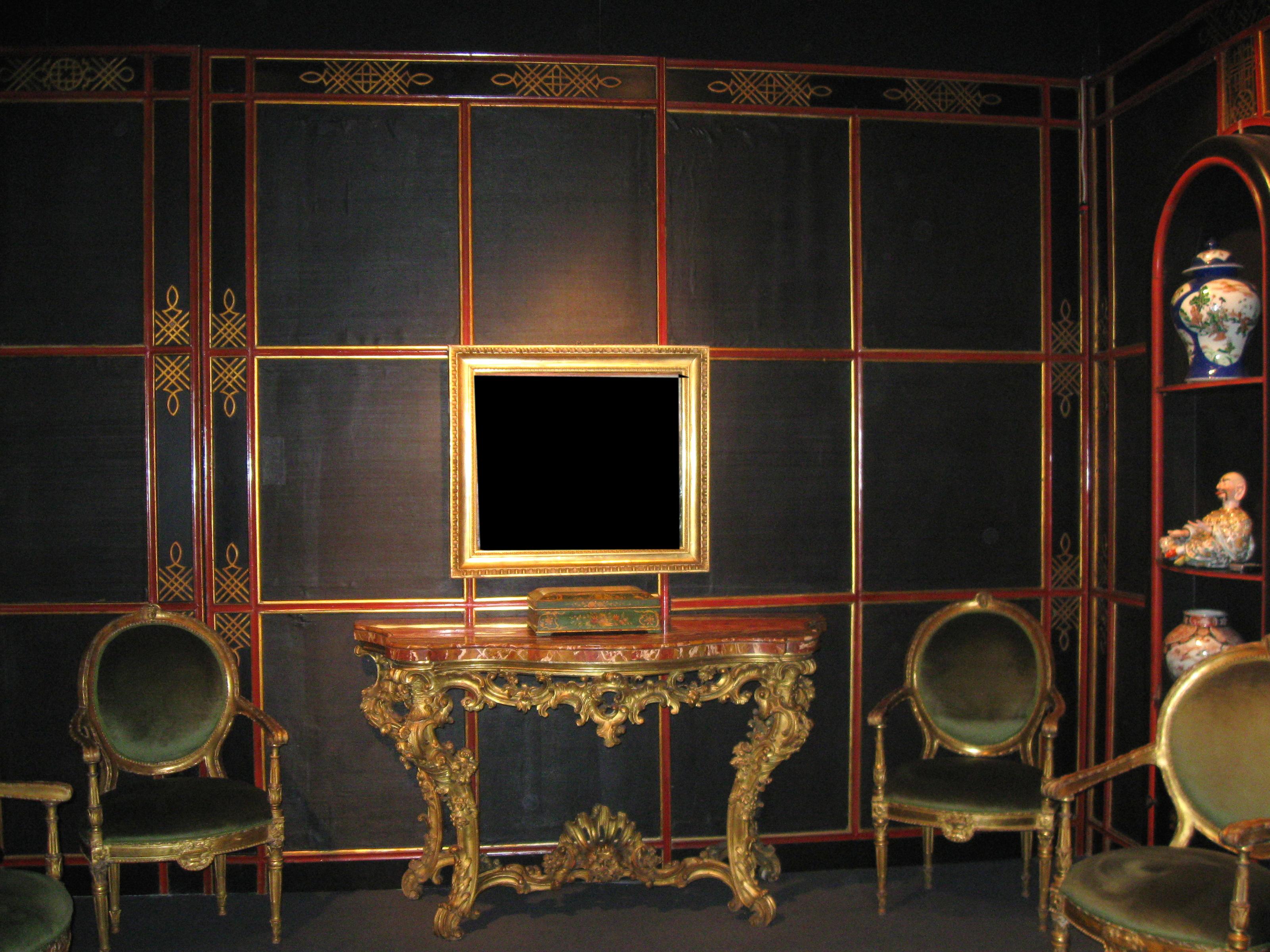 Paneles de Boiserie Japonesa Pintados y Dorados a la Parcela Italiana Italiano en venta