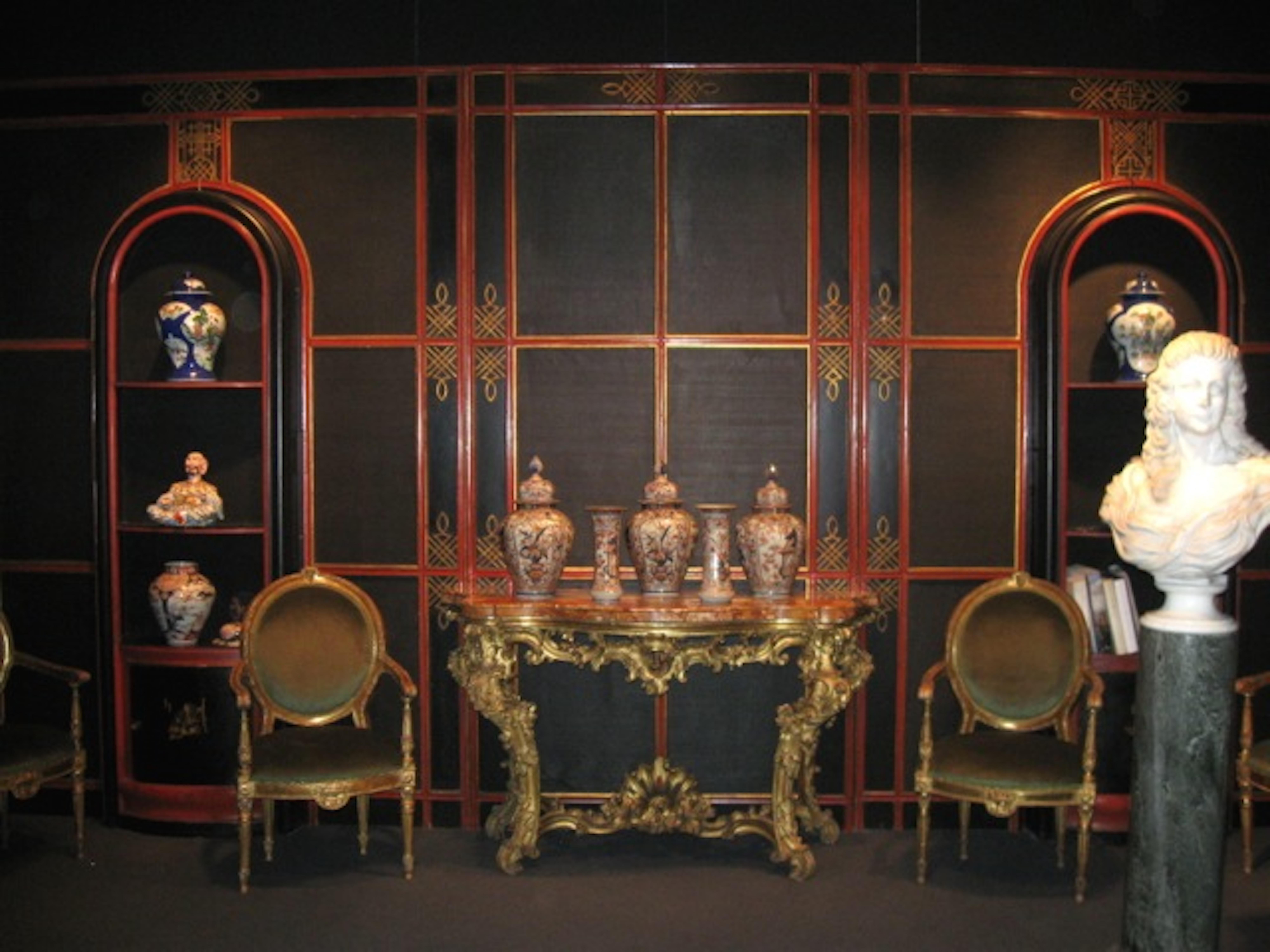 Paneles de Boiserie Japonesa Pintados y Dorados a la Parcela Italiana en Bueno estado para la venta en Rome, IT