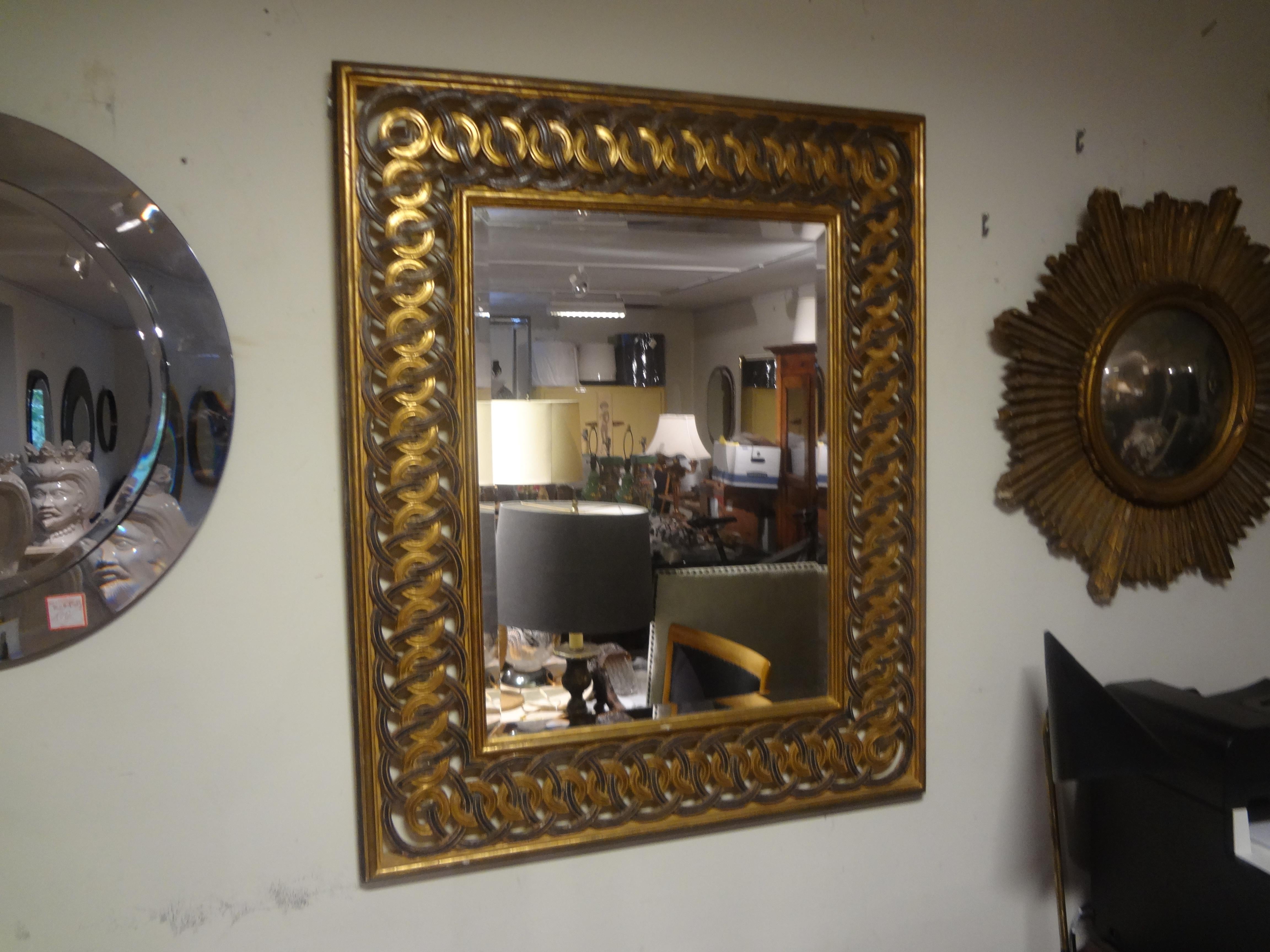 Italian Painted and Parcel Gilt Mirror For Sale 2