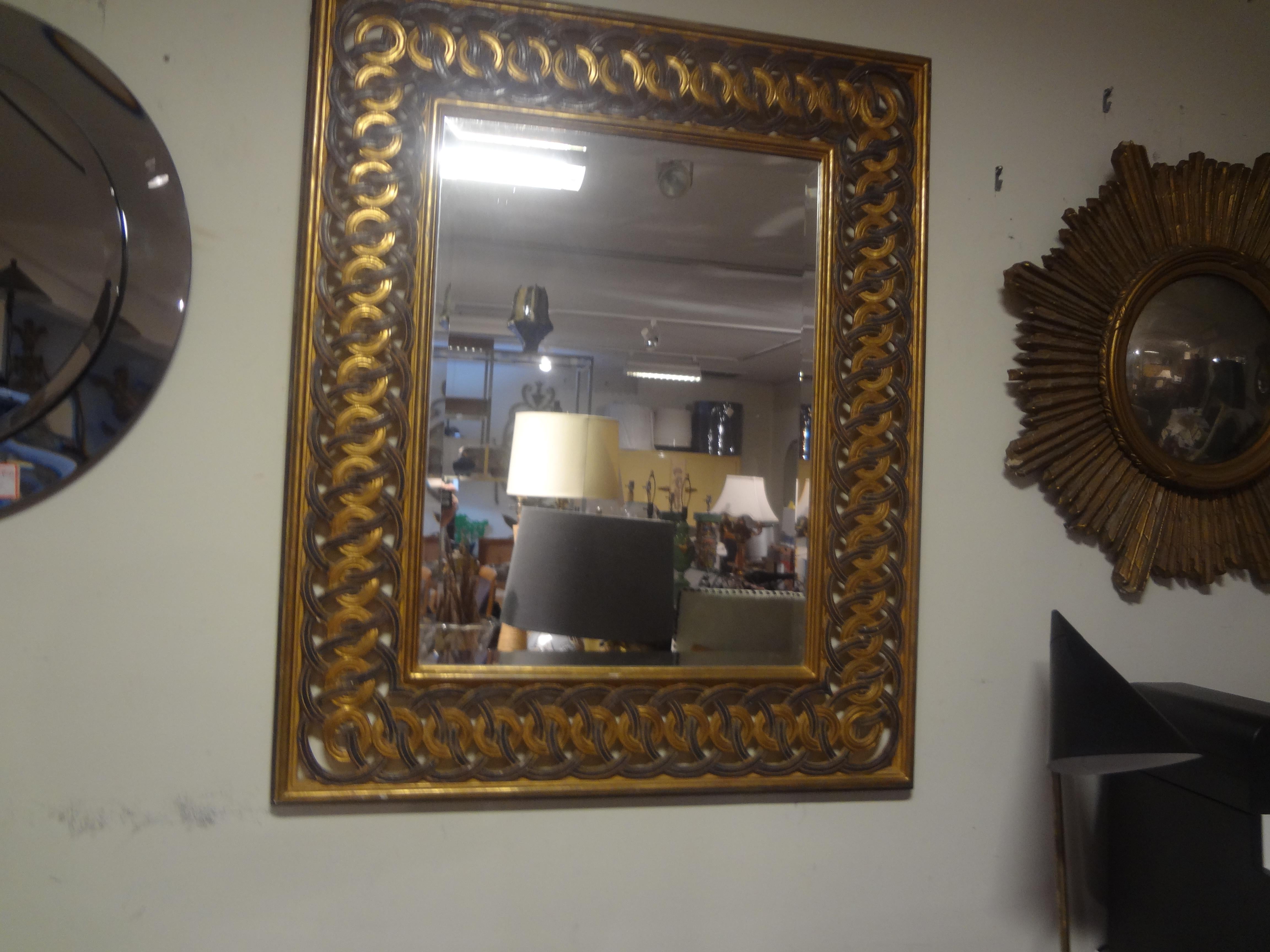 Italian Painted and Parcel Gilt Mirror For Sale 3