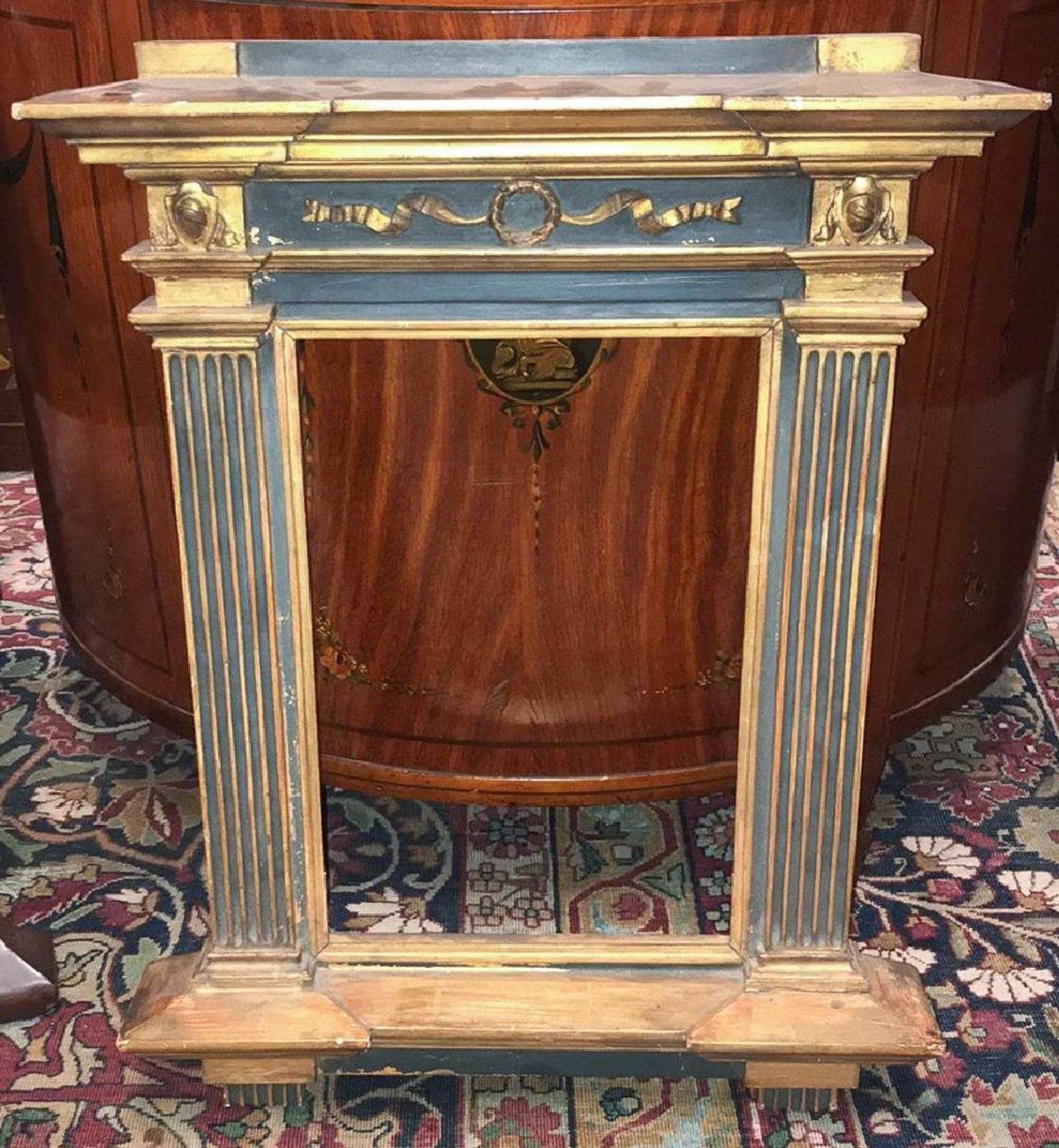 Late 19th Century Italian Painted and Parcel-Gilt Mirror Frame