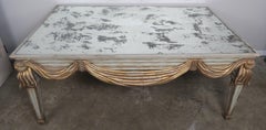 Italian Painted and Parcel-Gilt Mirrored Top Coffee Table