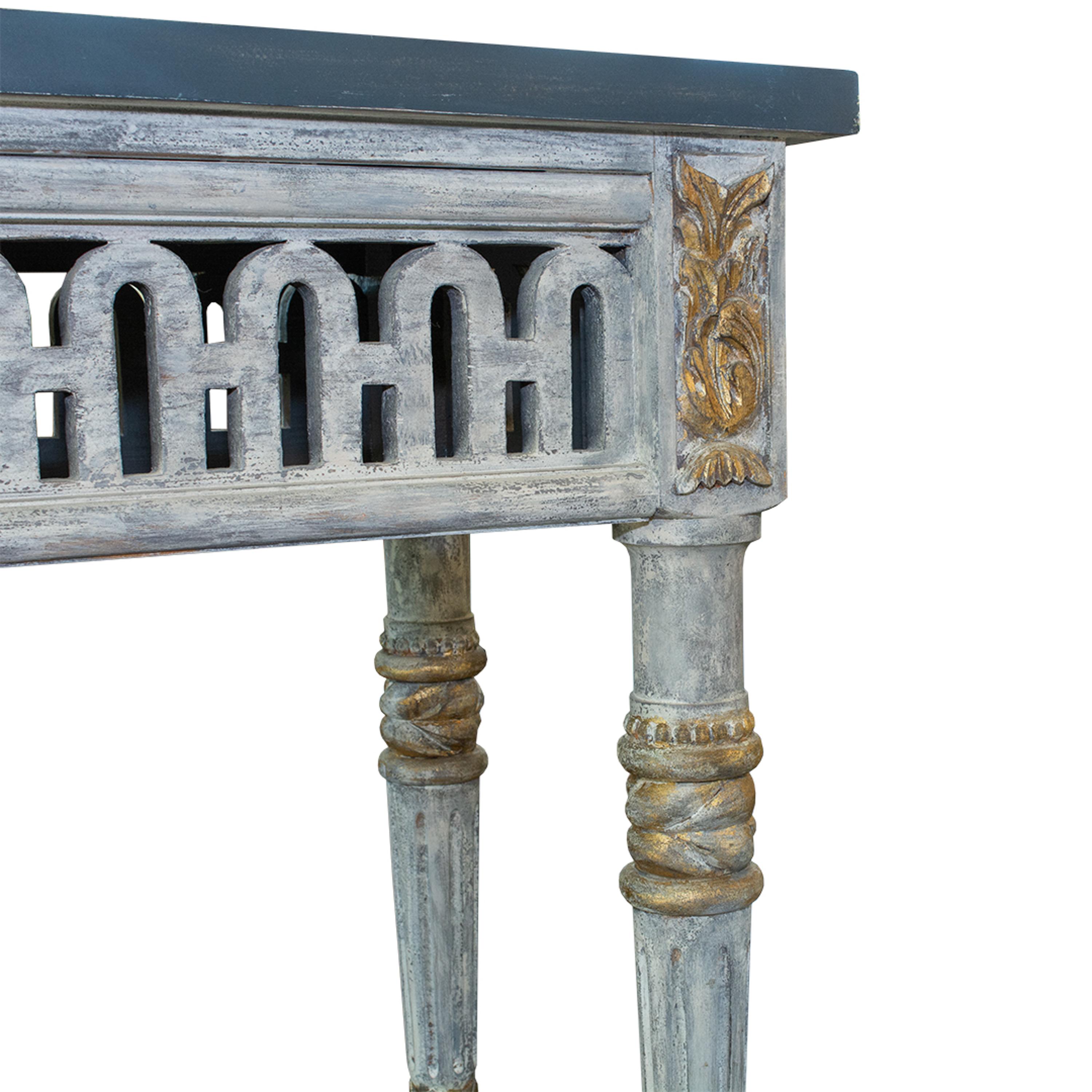 Italian Painted and Parcel Gilt Neoclassical Style Console 4