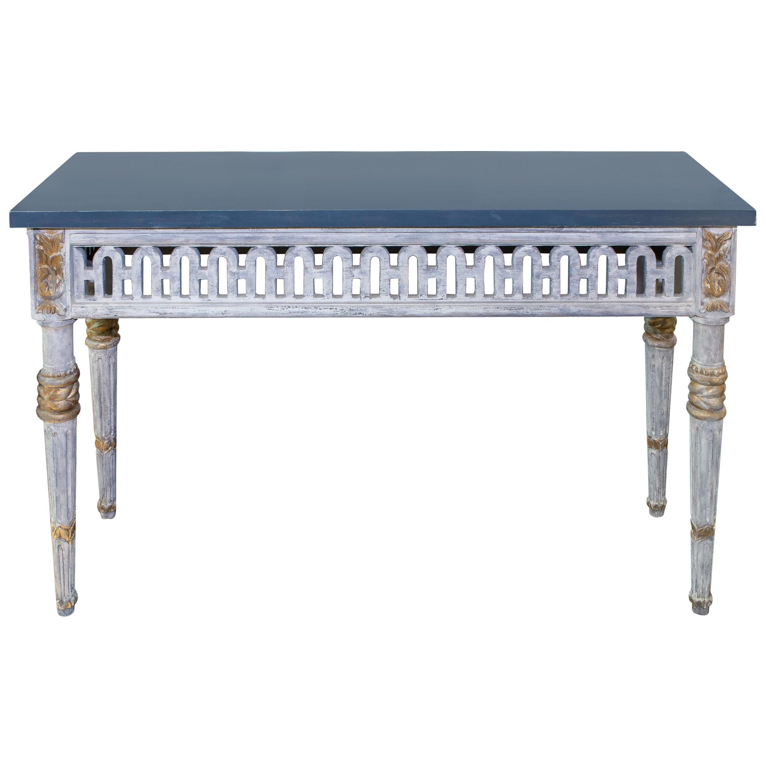 Italian Painted and Parcel Gilt Neoclassical Style Console