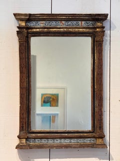 Italian Painted and Parcel Gilt Plaster Mirror
