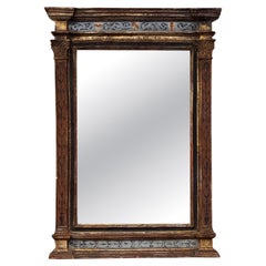 Italian Painted and Parcel Gilt Plaster Mirror