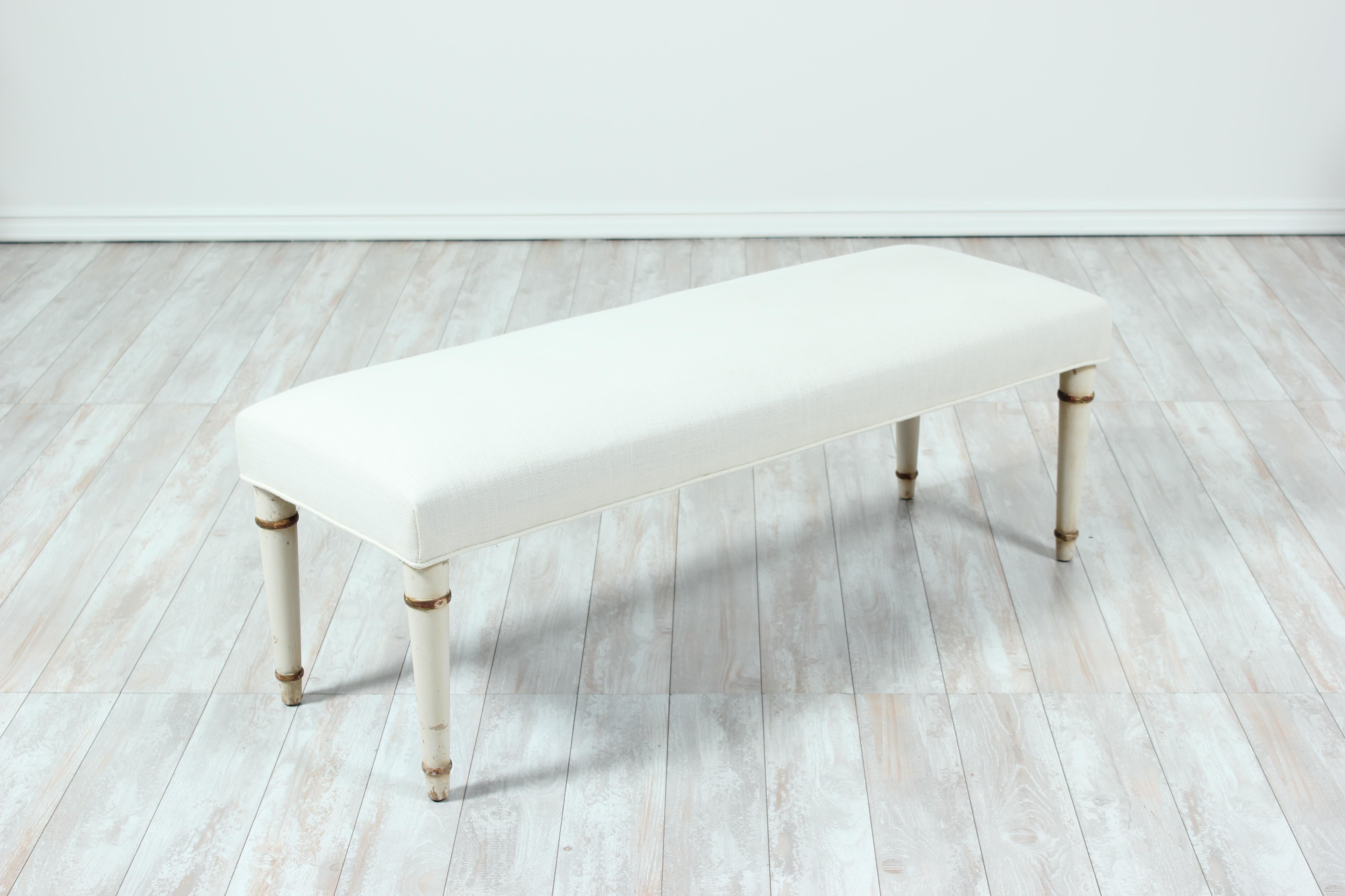 Neoclassical Italian Painted Bench