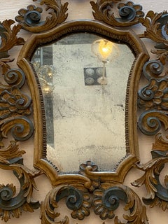 Italian Painted Cartouche Mirror
