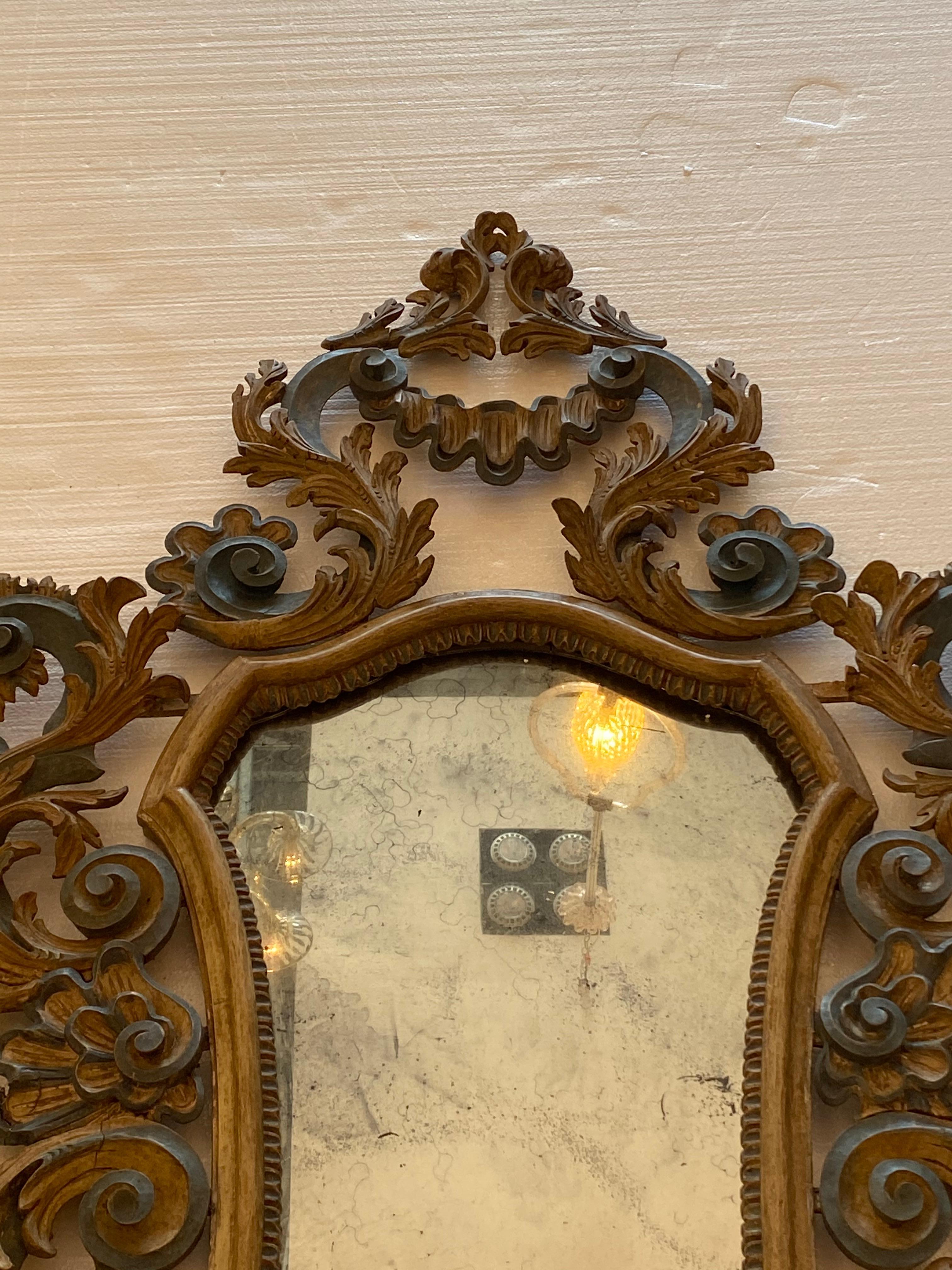 20th Century Italian Painted Cartouche Mirror For Sale