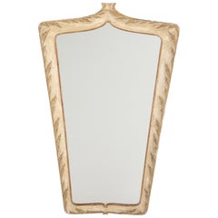 Italian Painted, Carved and Gilded Wood Mirror, circa 1940
