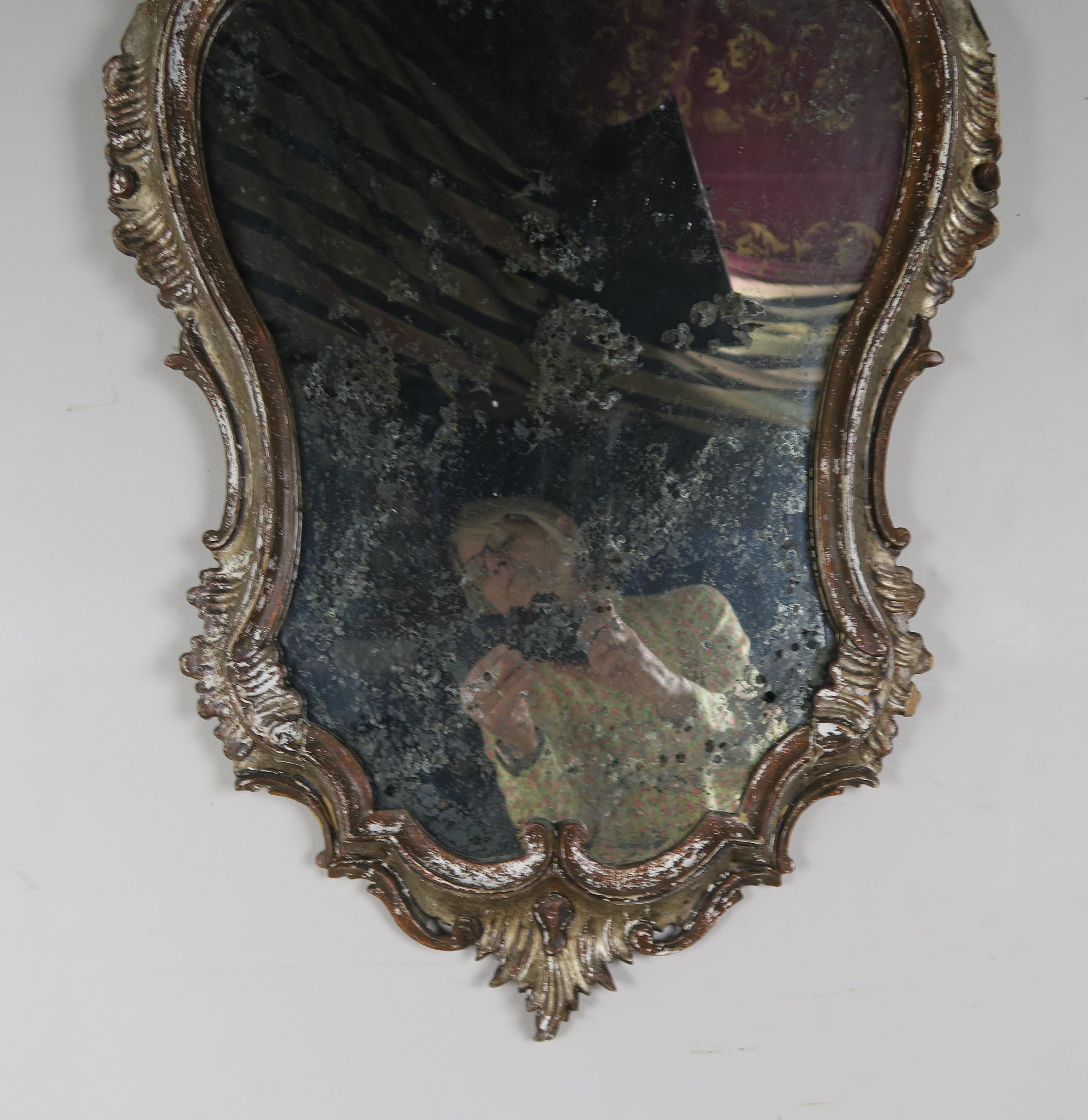 Mid-20th Century Italian Painted Carved Mirror, circa 1930s