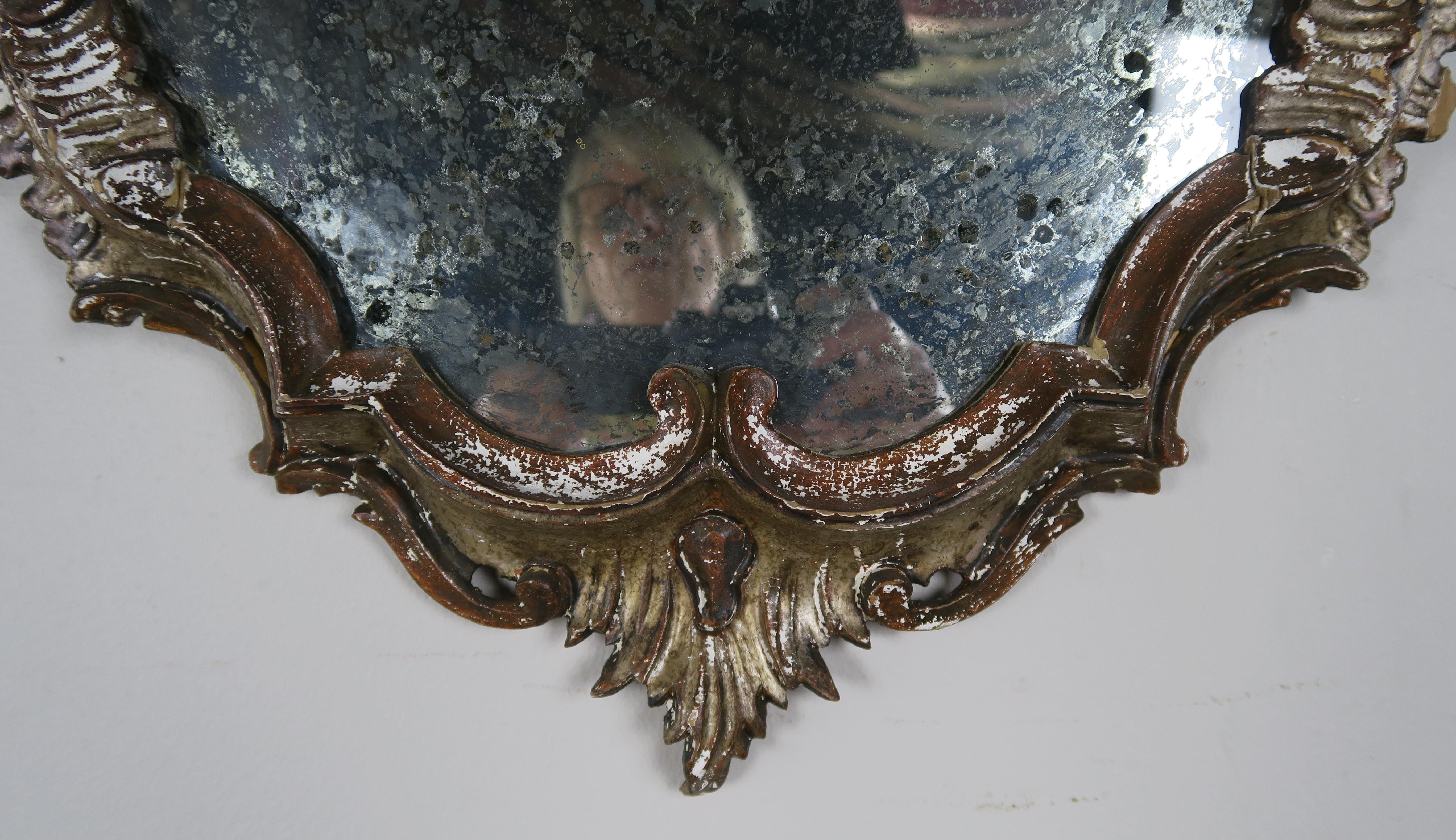 Italian Painted Carved Mirror, circa 1930s 1