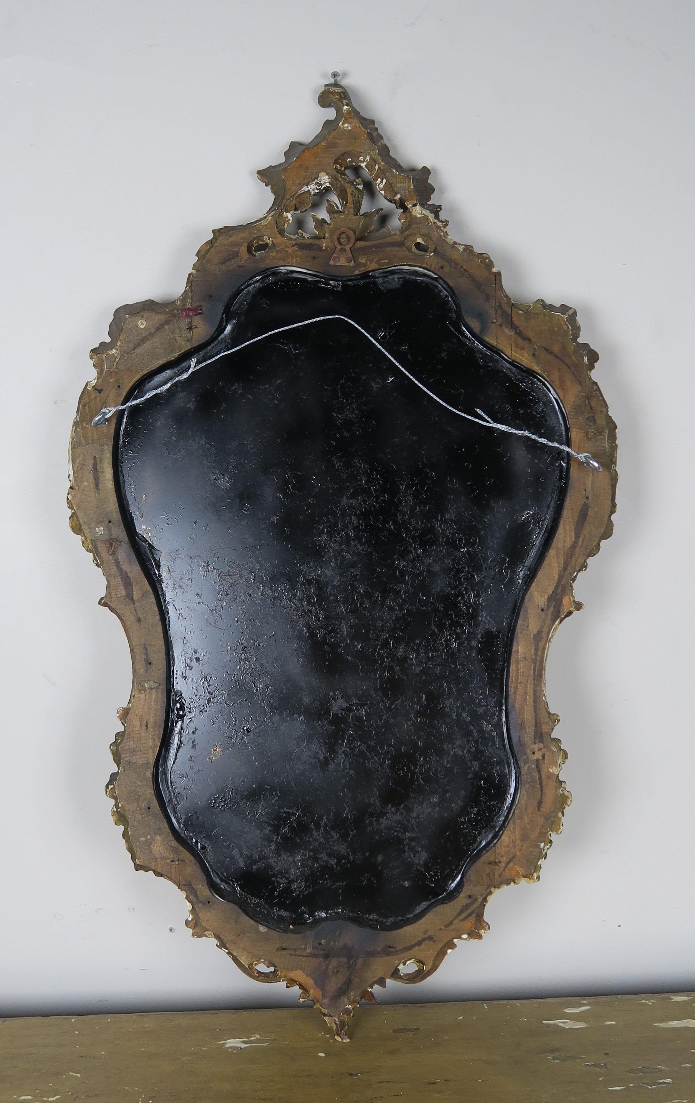 Italian Painted Carved Mirror, circa 1930s 3
