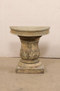 Italian Painted Column-Style Wall Console W/Fluted and Acanthus Leaf Details