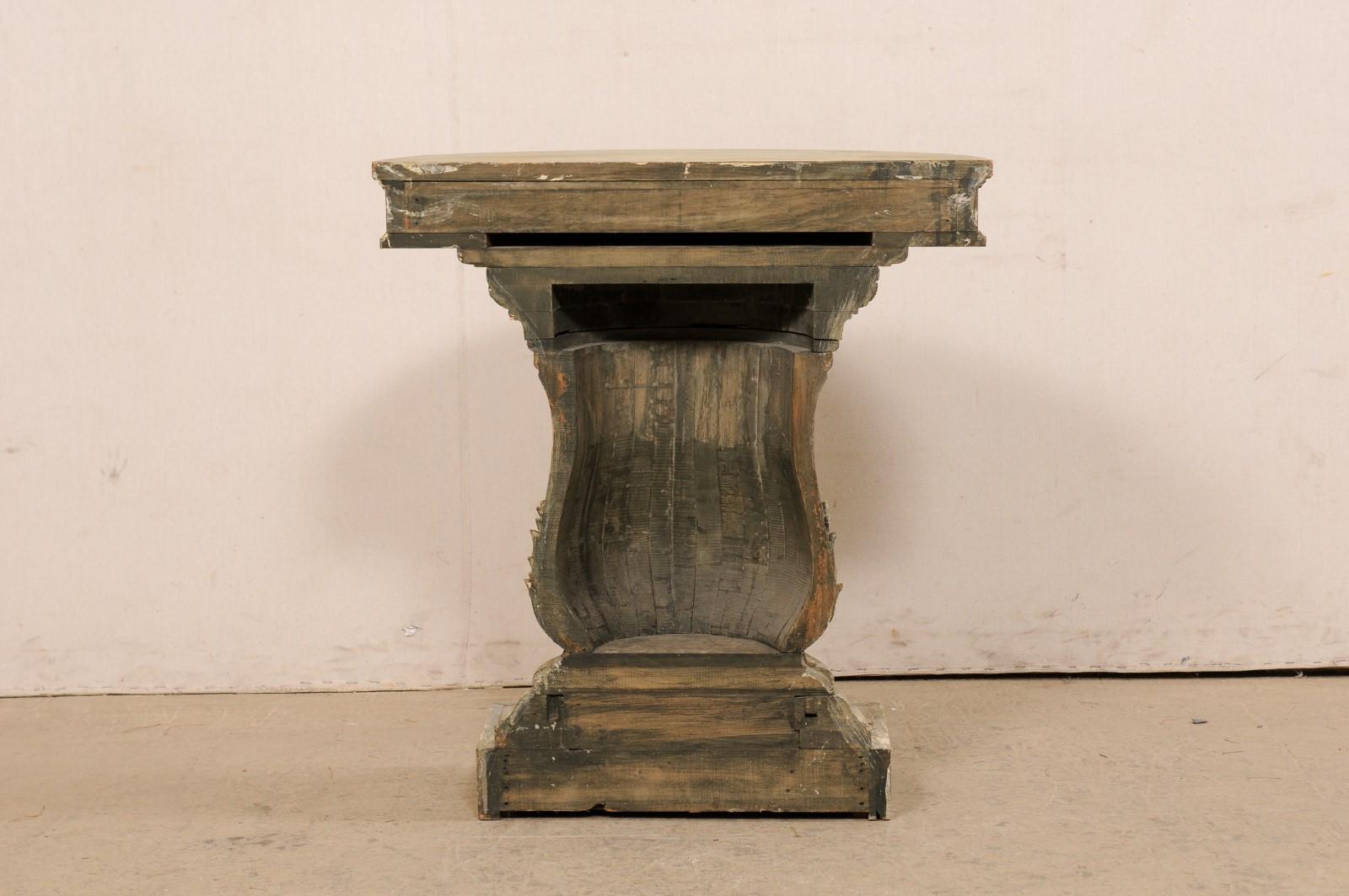Italian Painted Column-Style Wall Console W/Fluted and Acanthus Leaf Details For Sale 4