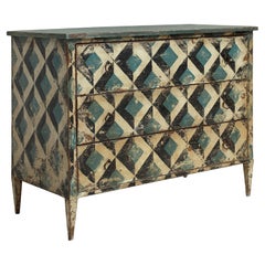Italian Painted Commode with Geometric Motif