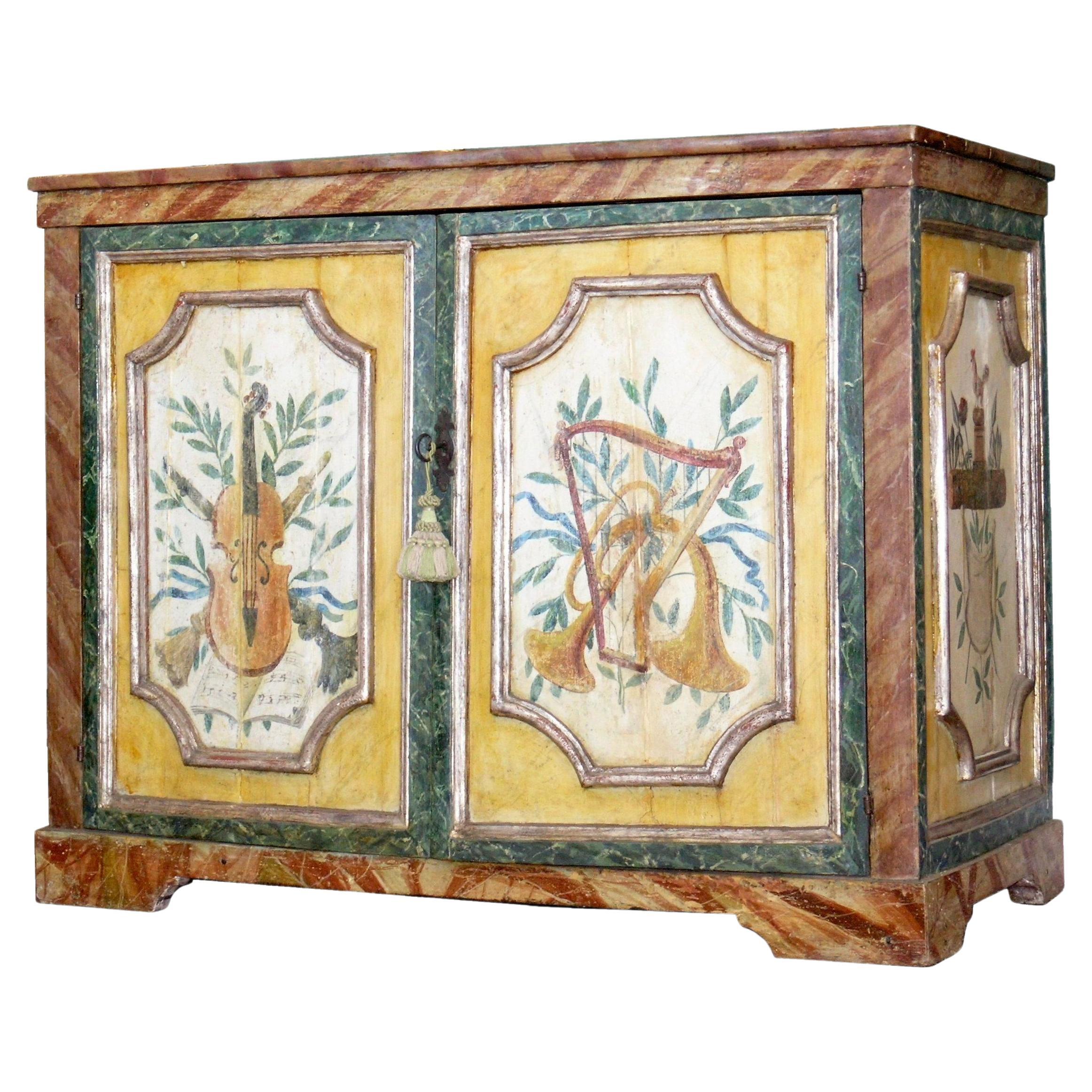 Italian Painted Credenza For Sale at 1stDibs