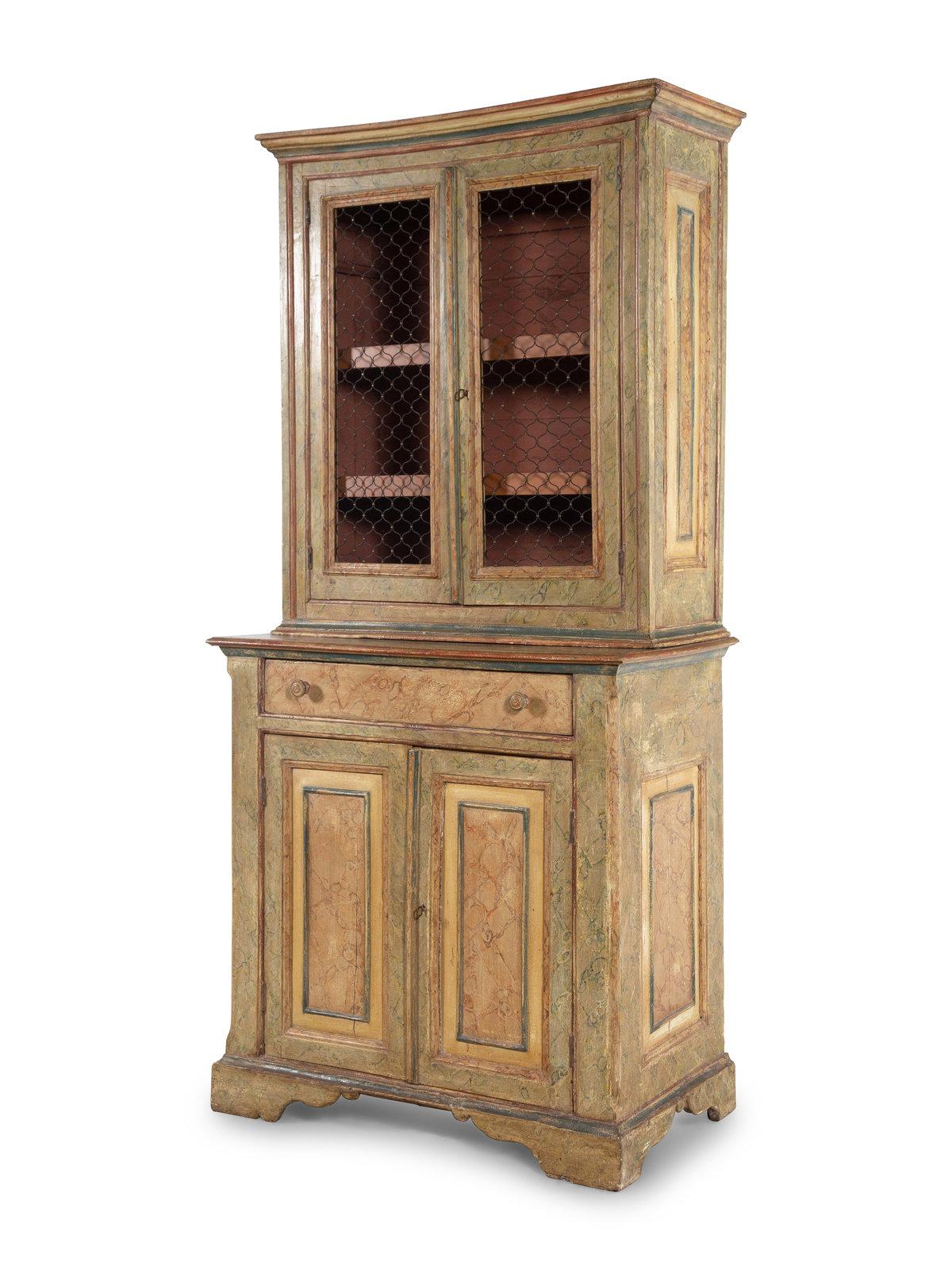 Italian Painted Cupboard or Bookcase, Late 18th Century  In Good Condition For Sale In Savannah, GA
