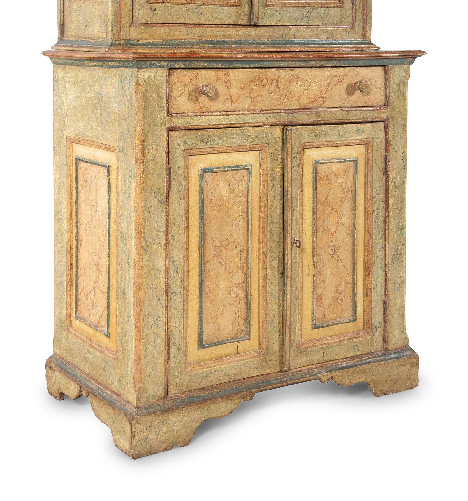 Italian Painted Cupboard or Bookcase, Late 18th Century  For Sale 1