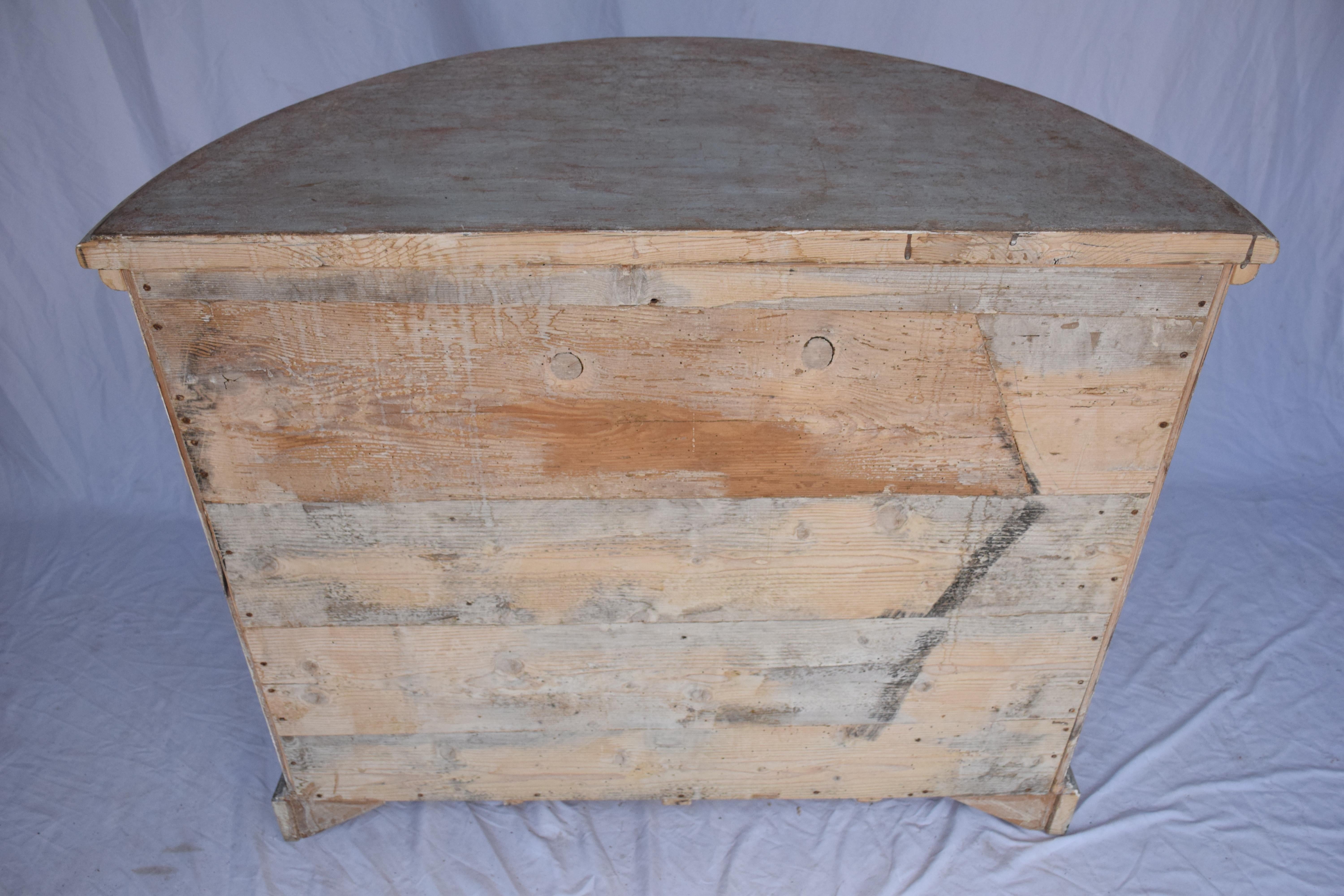 Italian Painted Demi Lune Cabinet For Sale 5