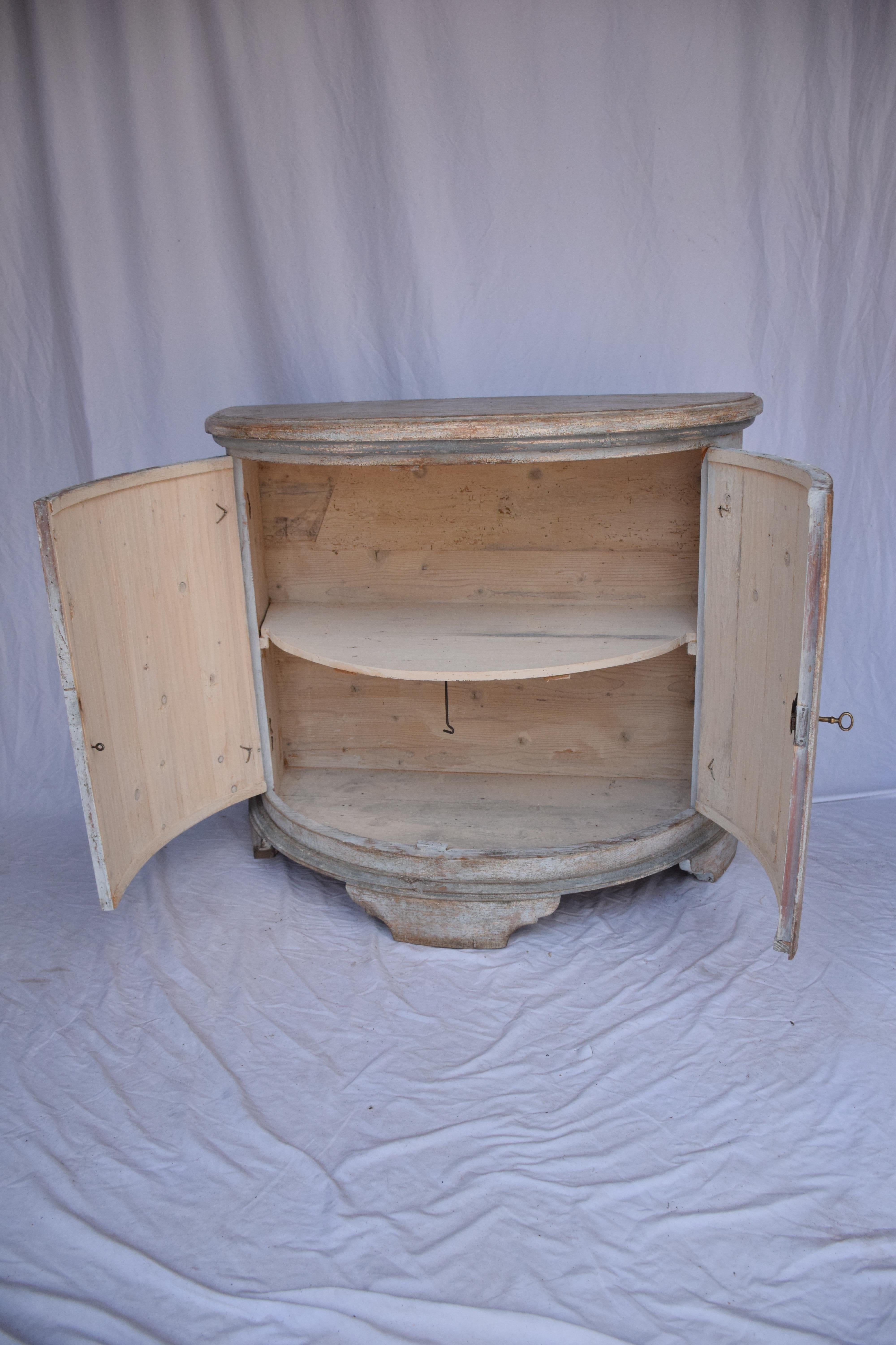 Contemporary Italian Painted Demi Lune Cabinet For Sale