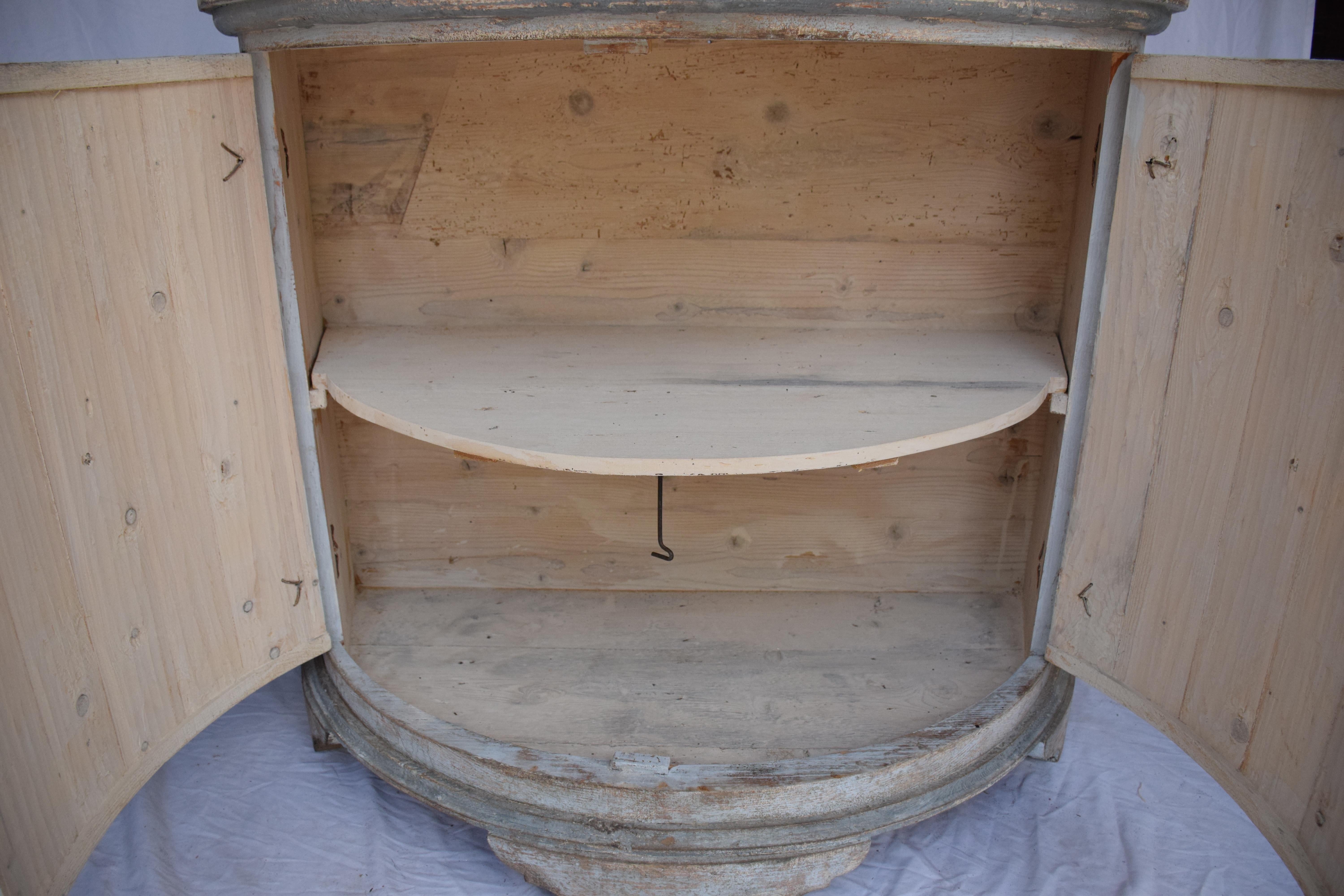 Italian Painted Demi Lune Cabinet For Sale 1