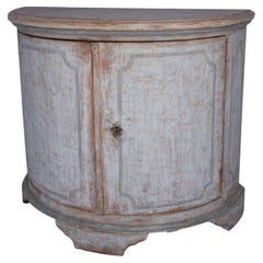 Italian Painted Demi Lune Cabinet